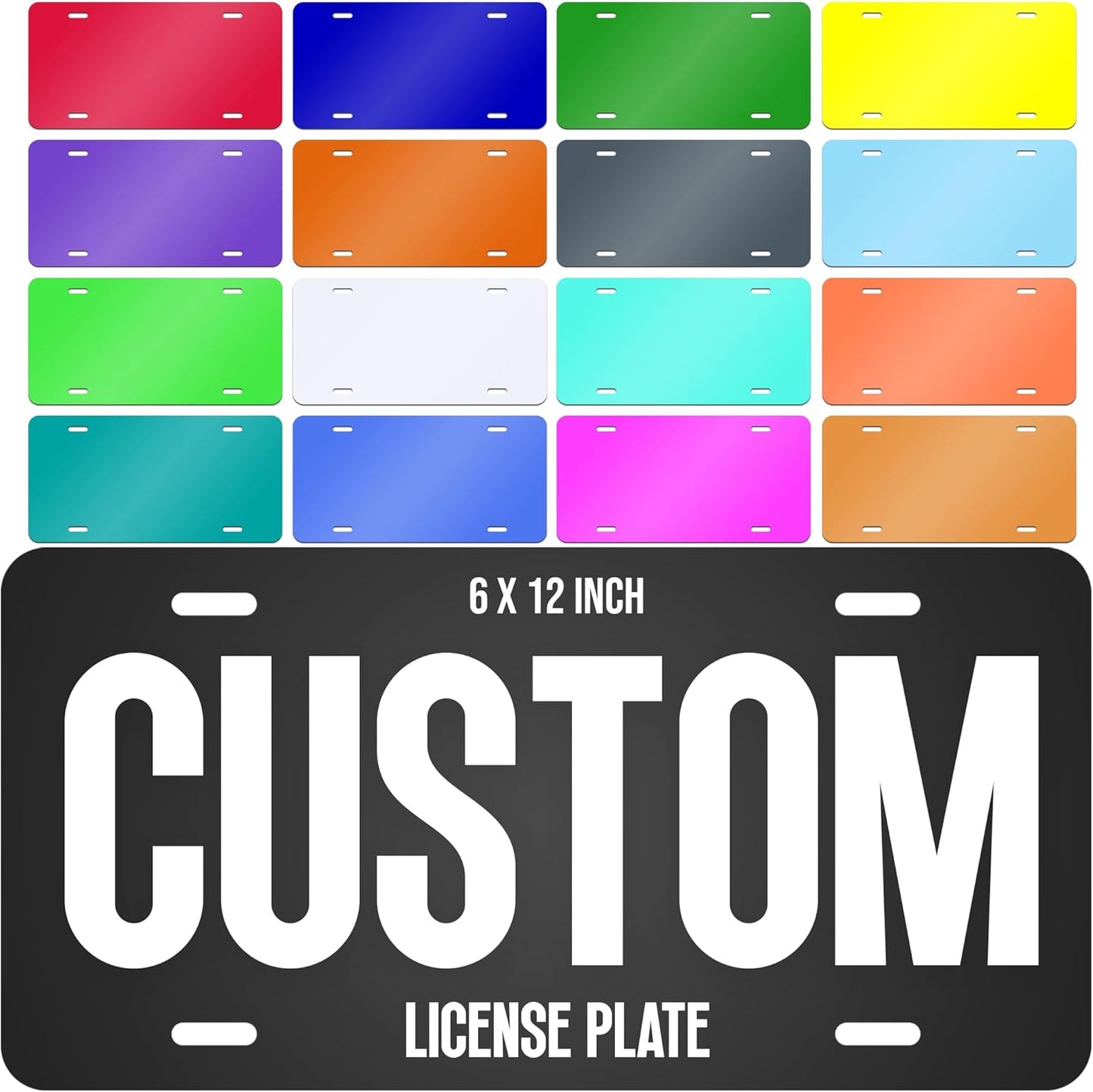 Custom License Plate - Placas para Carro Personalizadas - Personalized License Plate - Vanity Plates for Front of Car - Custom Plates for Car - Rust Free Aluminum - UV Printed - 6 x 12 - Made in USA