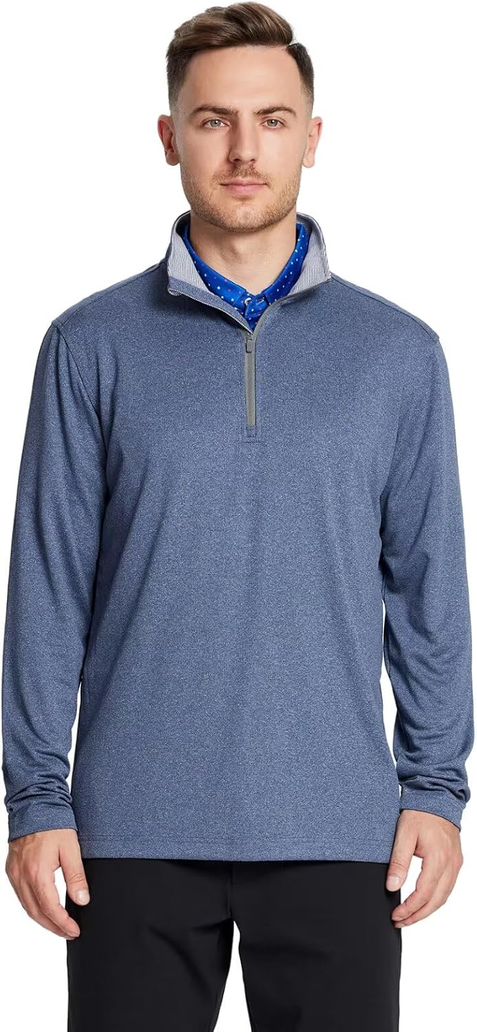 M MAELREG Quarter Zip Golf Pullover Men Dry Fit Long Sleeve Performance Wicking Mock Neck 1/4 Zip Pullover Mens Sweatshirt