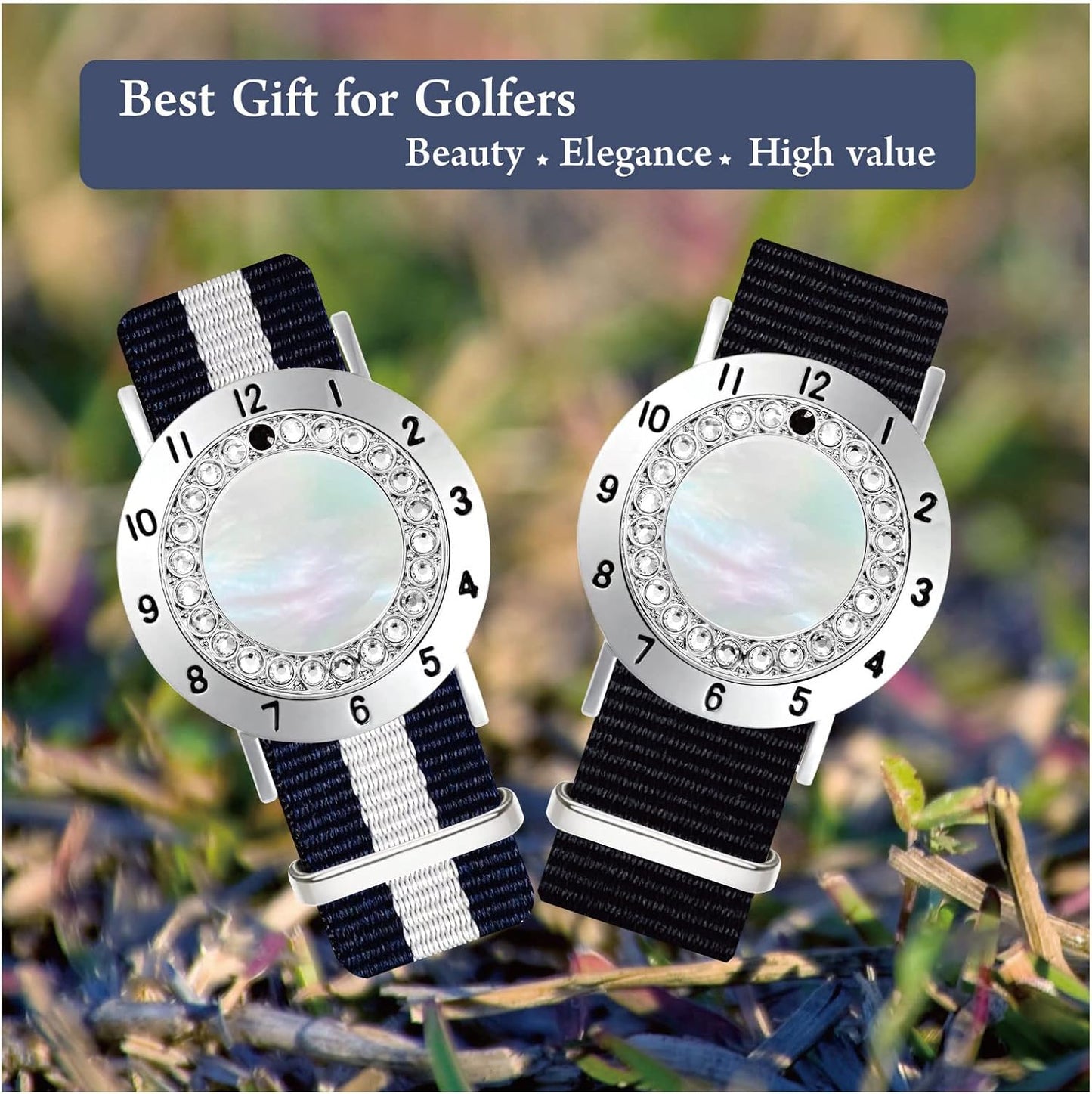 Golf Ball Marker with Golf Stroke Counter Bracelet, Pearl Crystal Ball Marker, Golf Accessories, Golf Gifts, Golf Counters for Women