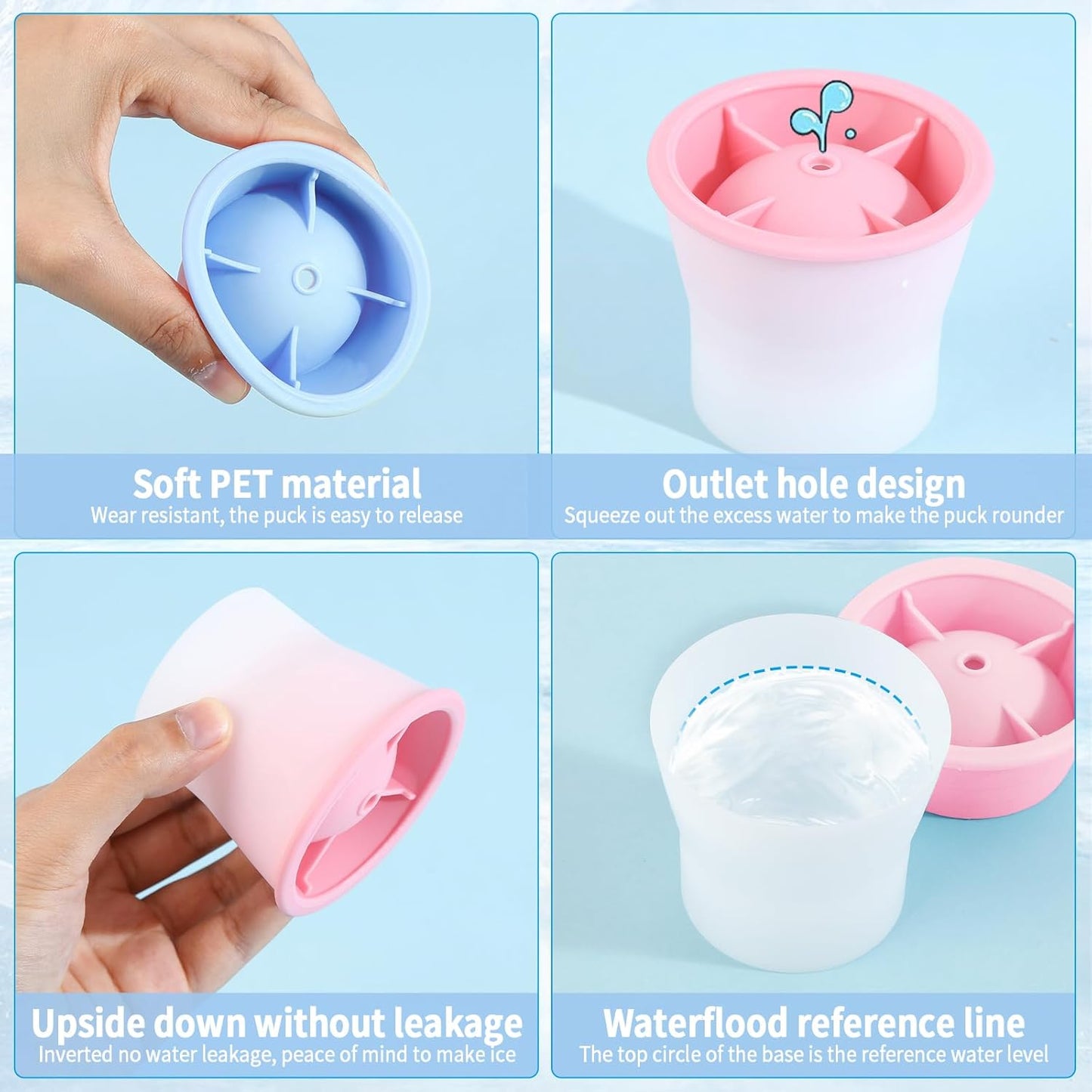 (2025 Upgrade) Ice Molds 4 PCS, Silicone Sphere Ice Mold Maker, Stackable Easy Release Circle Ice Cube Mold with Lids, Spherical Ice Makers with Lids for Whiskey, Cocktails, Bourbon, and Drinks