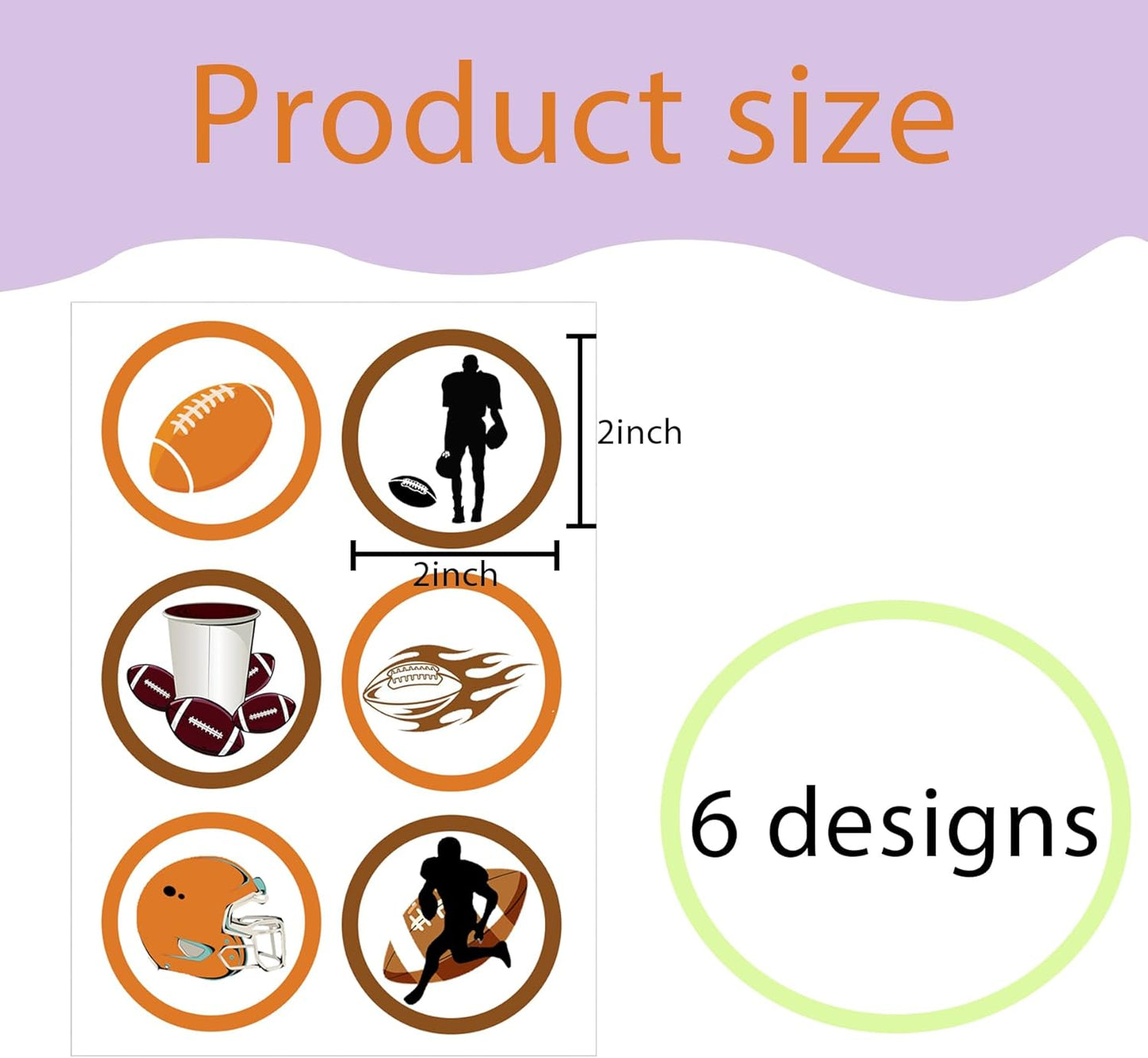 Football Sport Stickers Themed Party Decorations Labels 2 inch - Birthday Baby Shower Retirement Party Favors Football Labels for Scrapbooking Crafts 180 Pcs