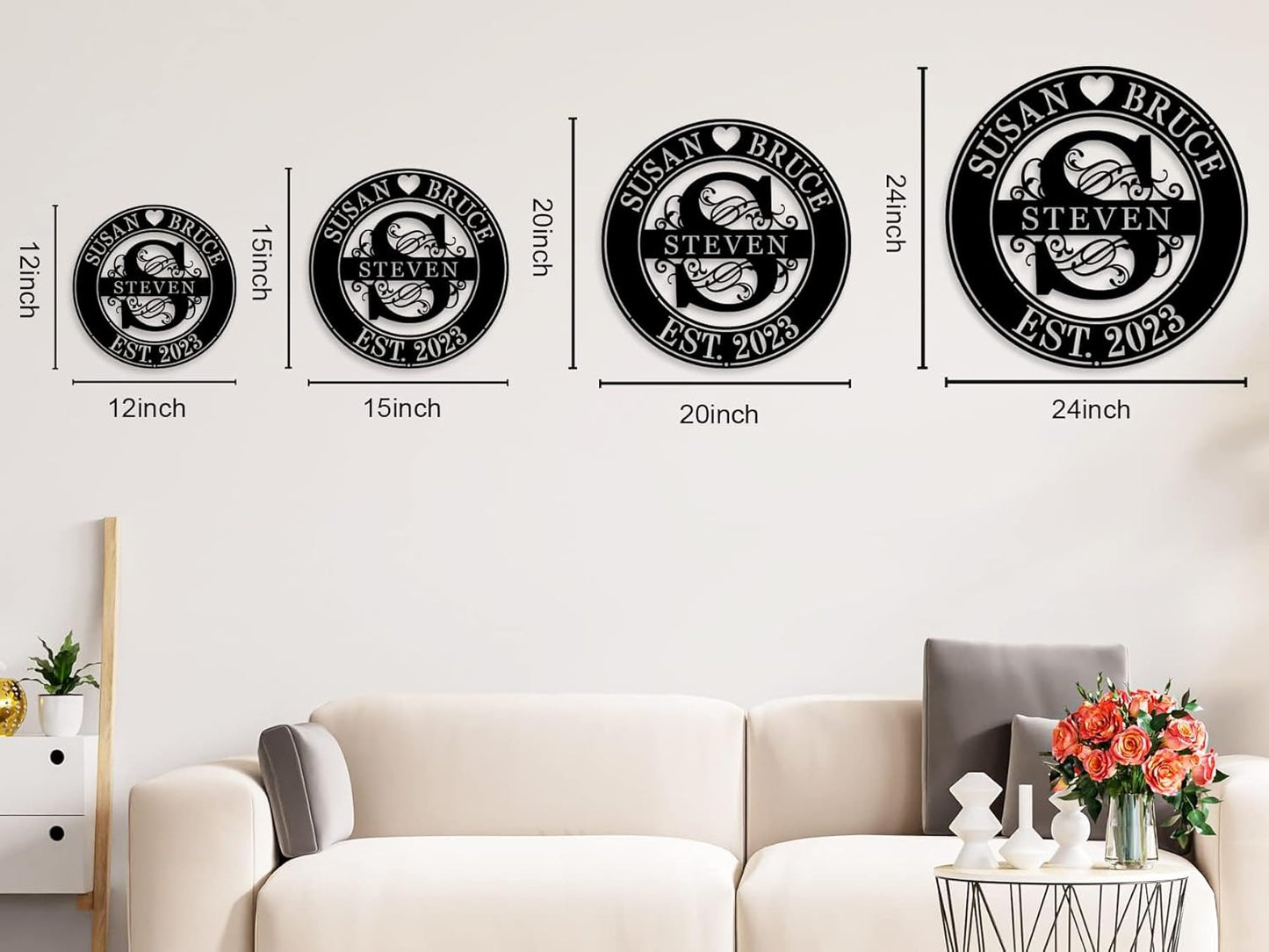 Personalized Wedding Gifts House Warming Gifts New Home Last Name Signs for Home Monogram Wall Decor Custom Metal Name Sign Monogram Gifts Wedding Gifts for Couple Metal Wall Art