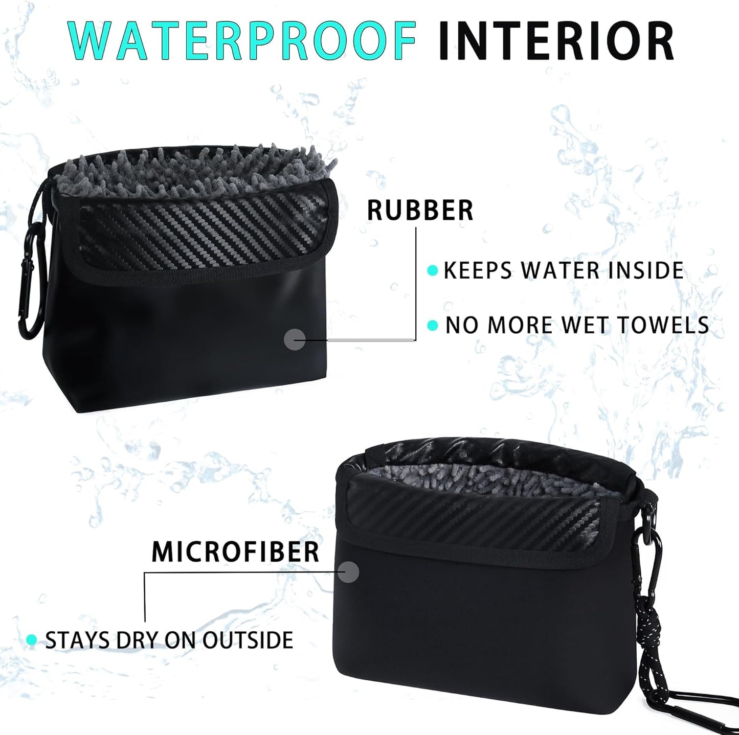 Golf Club Ball Cleaning Bag,Portable Waterproof Golf Club & Ball Cleaning Bag with Detachable Clip,Quick Dirt & Grass Removal, Compact Design for Golfers