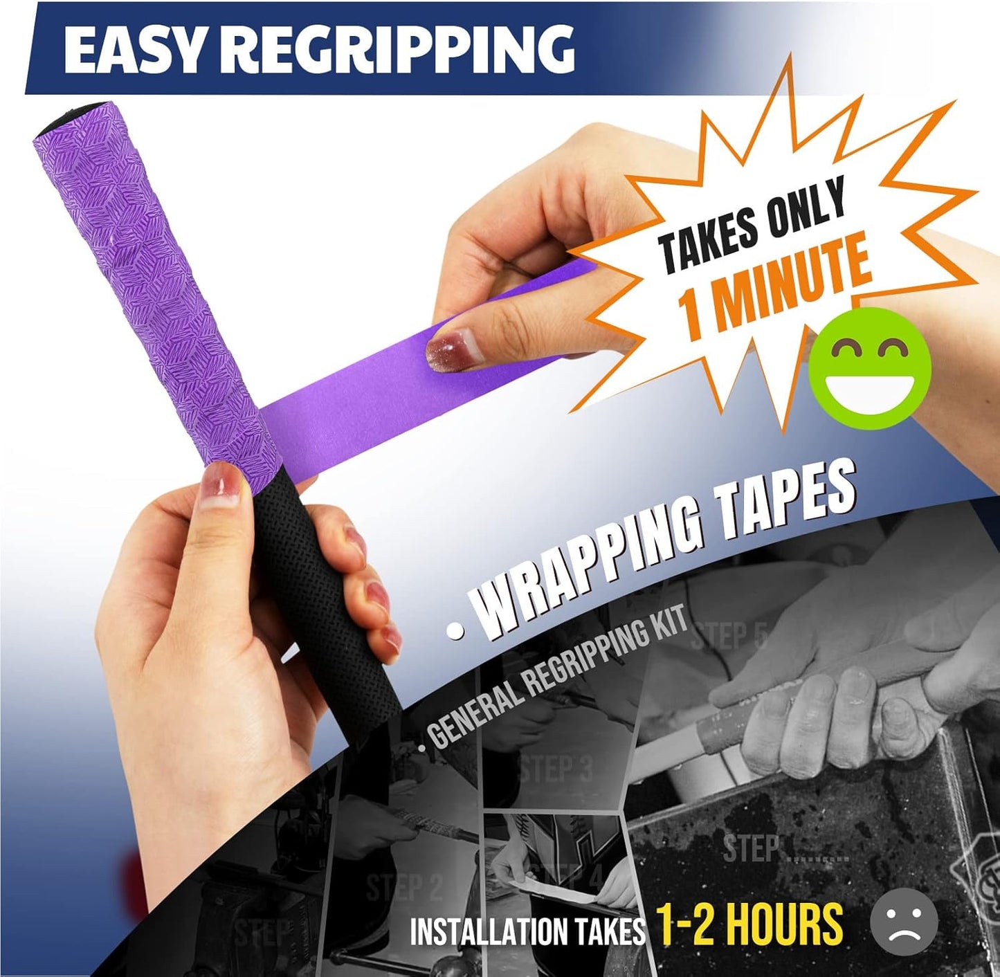 JAYA Golf Grip Wrapping Tapes, Innovative Regripping Solution for Golf Club Grips, 3 Or 15 Pack Tacky PU Overgrip Tapes, Options of 5 Colors, Enjoy a Fresh New Grip Experience