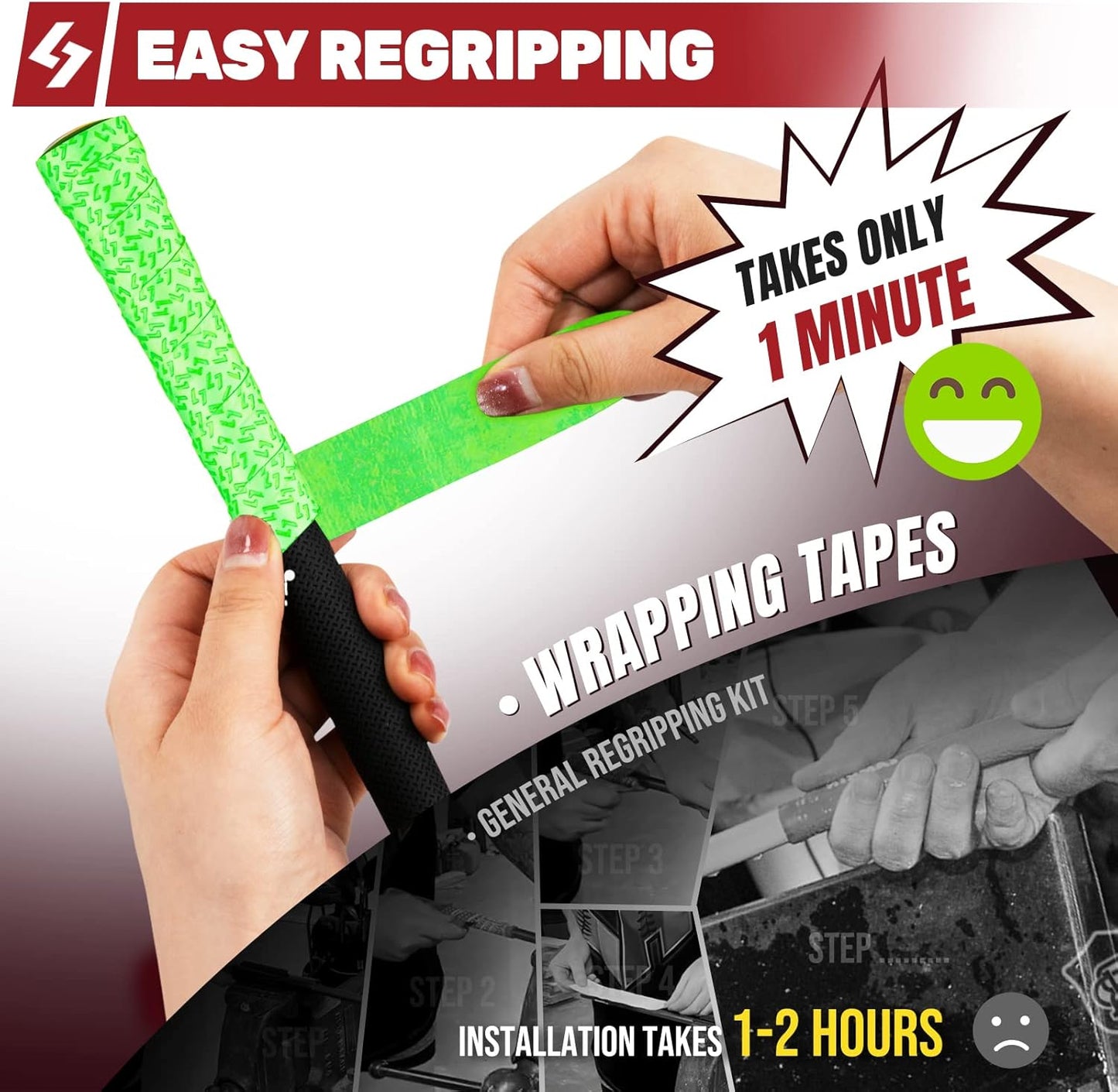 SAPLIZE Golf Grip Wrapping Tapes, 3 Or 15 Pack Tacky PU Overgrip Tapes, New Regripping Solution for Golf Club Grips