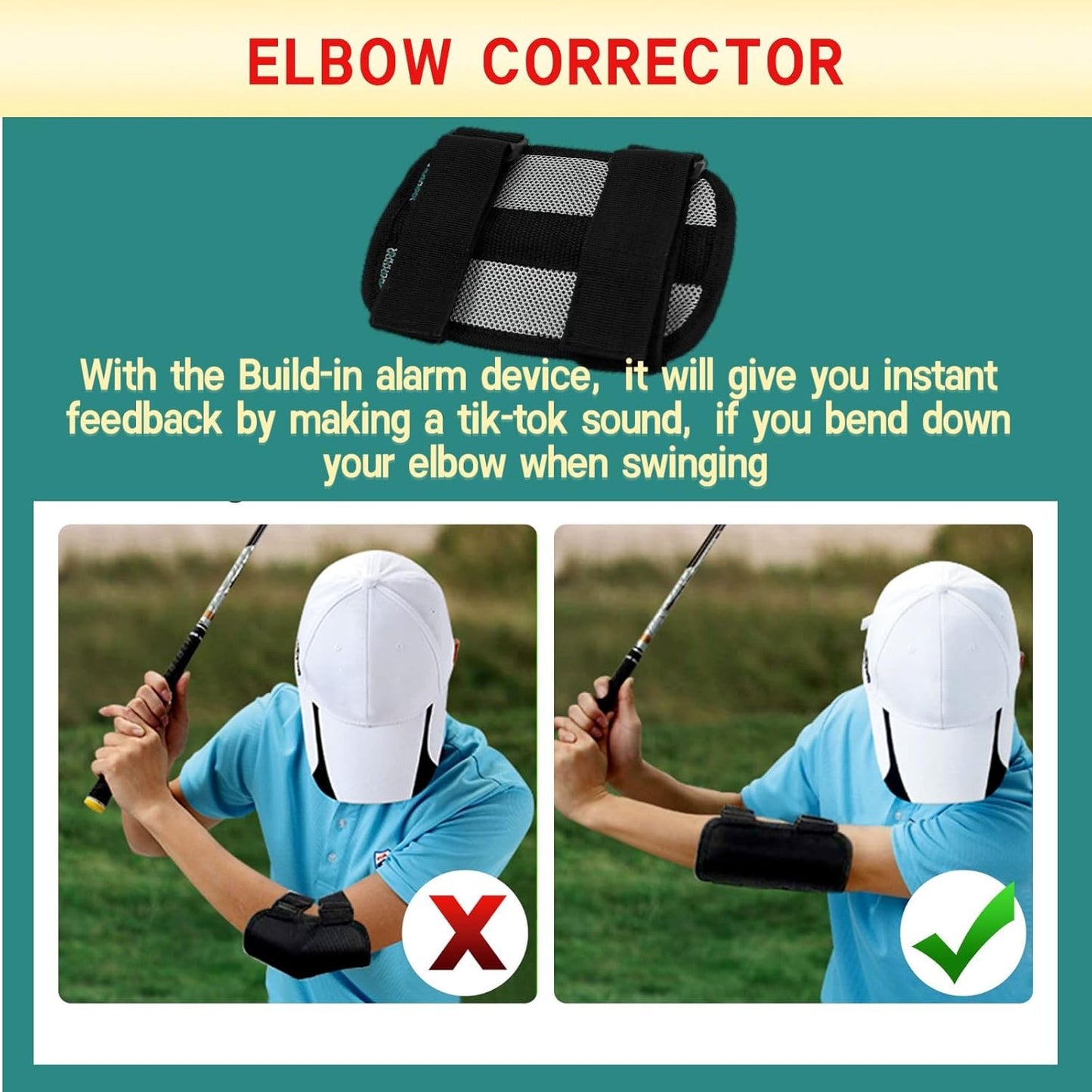 MUSKULO MONSTRO Golf Swing Trainer Aids Set, Golf Posture Correction Tools, 6 PCS-Arm Band, Elbow Correction, Wrist Hinge Trainer, Wrist Brace Band, Leg Rod Corrector, with a Strap Carrying Bag