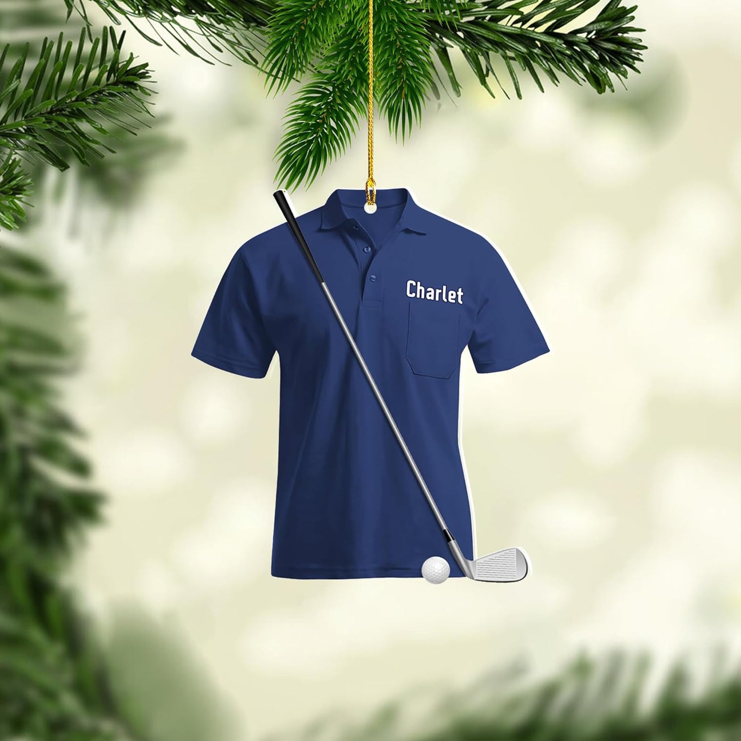 Personalized Golf Ornaments for Christmas Tree 2025 Custom Golf Christmas Ornament Golfing Bag Ornament Sports Golf Cart Ornaments Gift for Golfer Bag Golfing Lovers Hanging Decoration (G24)