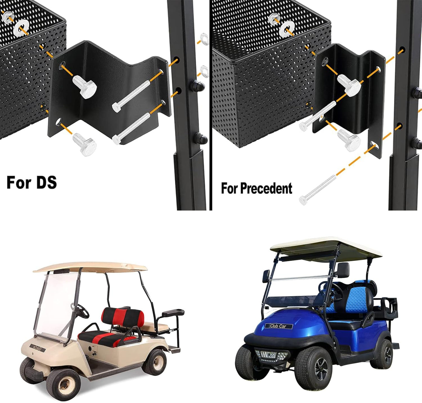 XUANYUDG0769 Golf Cart Front Inner Basket Mesh Storage Tray Organizer Extended Additional Storage for Golf Carts
