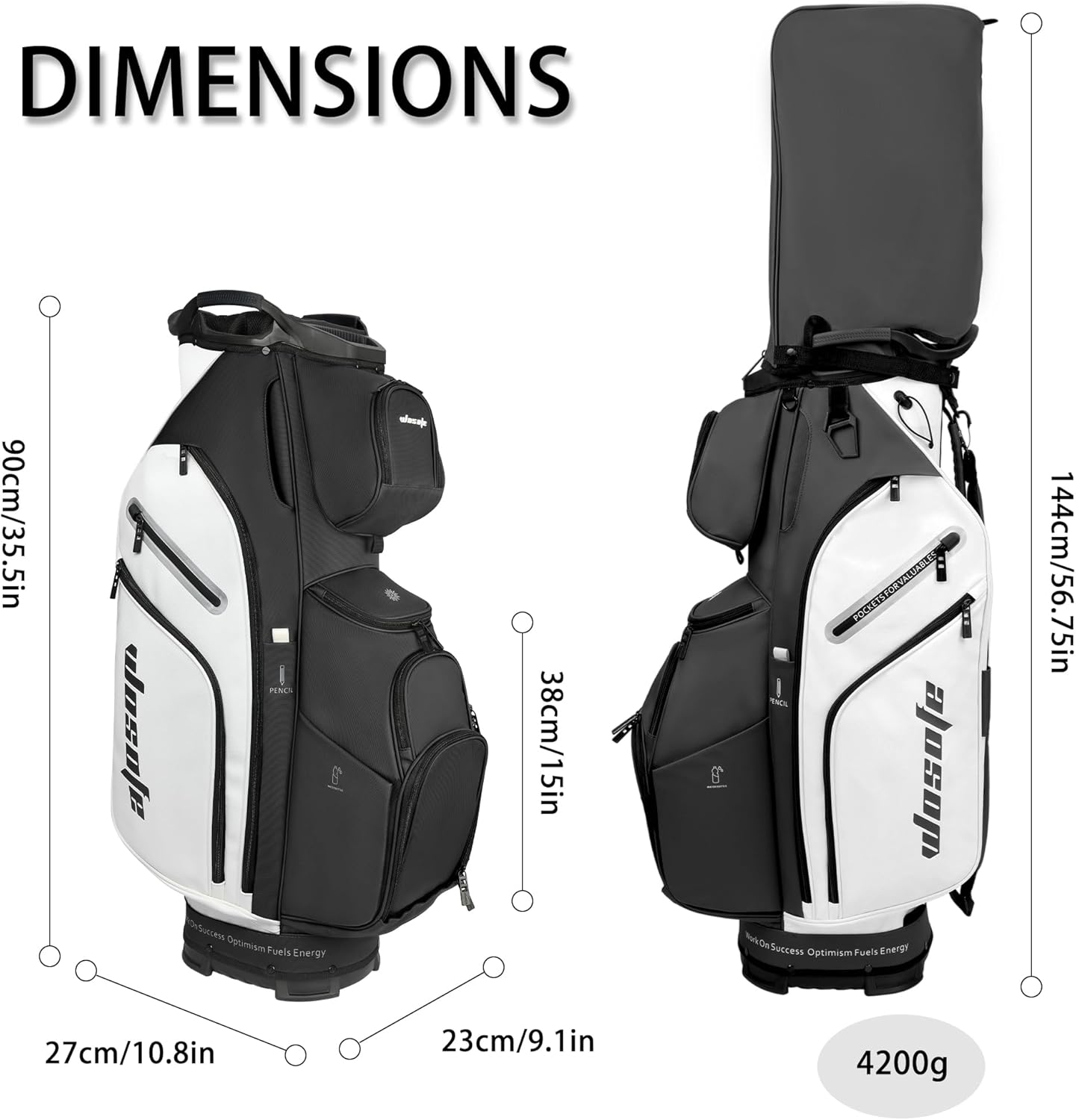 PU Leather Lightweight Men Women Blue White Black Green Golf Bag,Multiple 10 Pockets 14-Way Dividers Cooler Pouch Golf Cart Bag