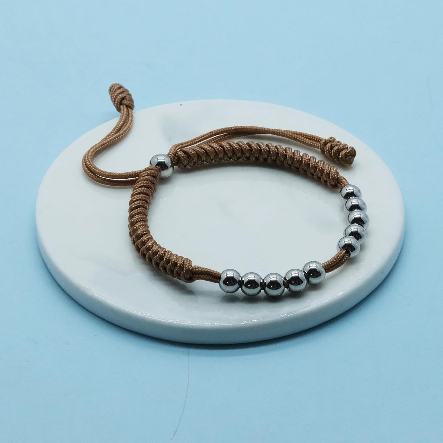 LAMIBEE Premium Golf Stainless Steel 10 Bead Score Counter Bracelet, Golf Stroke Count Bracelet, Resizable Easy Adjust Golf Round Scoring Tracker, Durable Stylish Golf Accessory