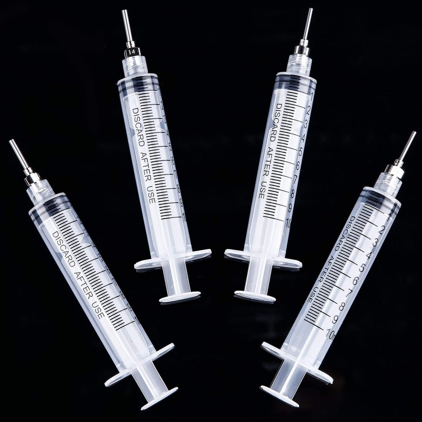 TecUnite 20 Pack Syringe, Plastic Curved Syringes for Epoxy Resin, Craft, Feeding Pets Animals, Oil or Glue Applicator