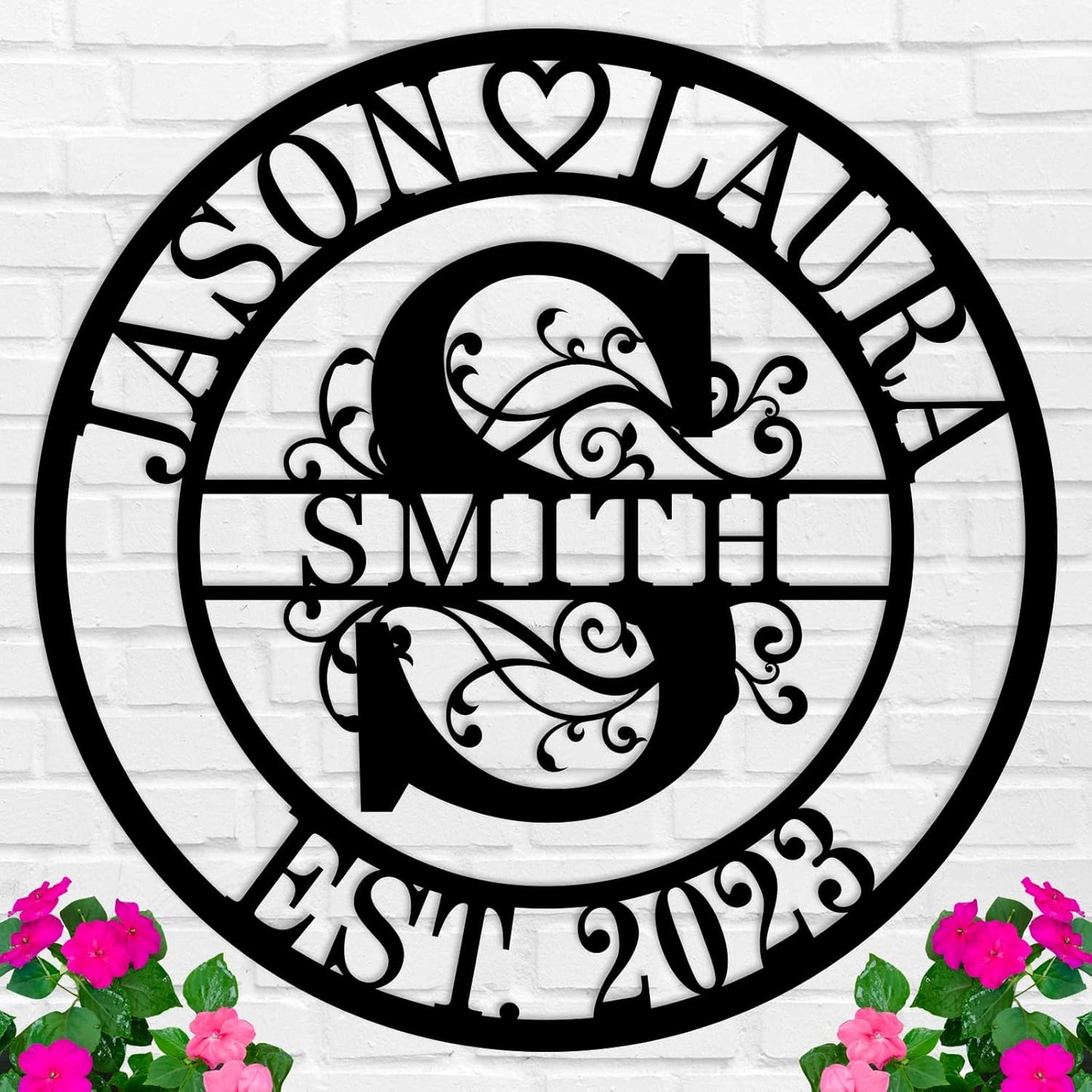 Personalized Metal Sign, Split Letter Monogram Sign, Personalized Family Name Sign, Established Family Signs, Monogram Wall Decor, Last Name Sign, Custom Wedding Anniversary Metal Sign Gifts...