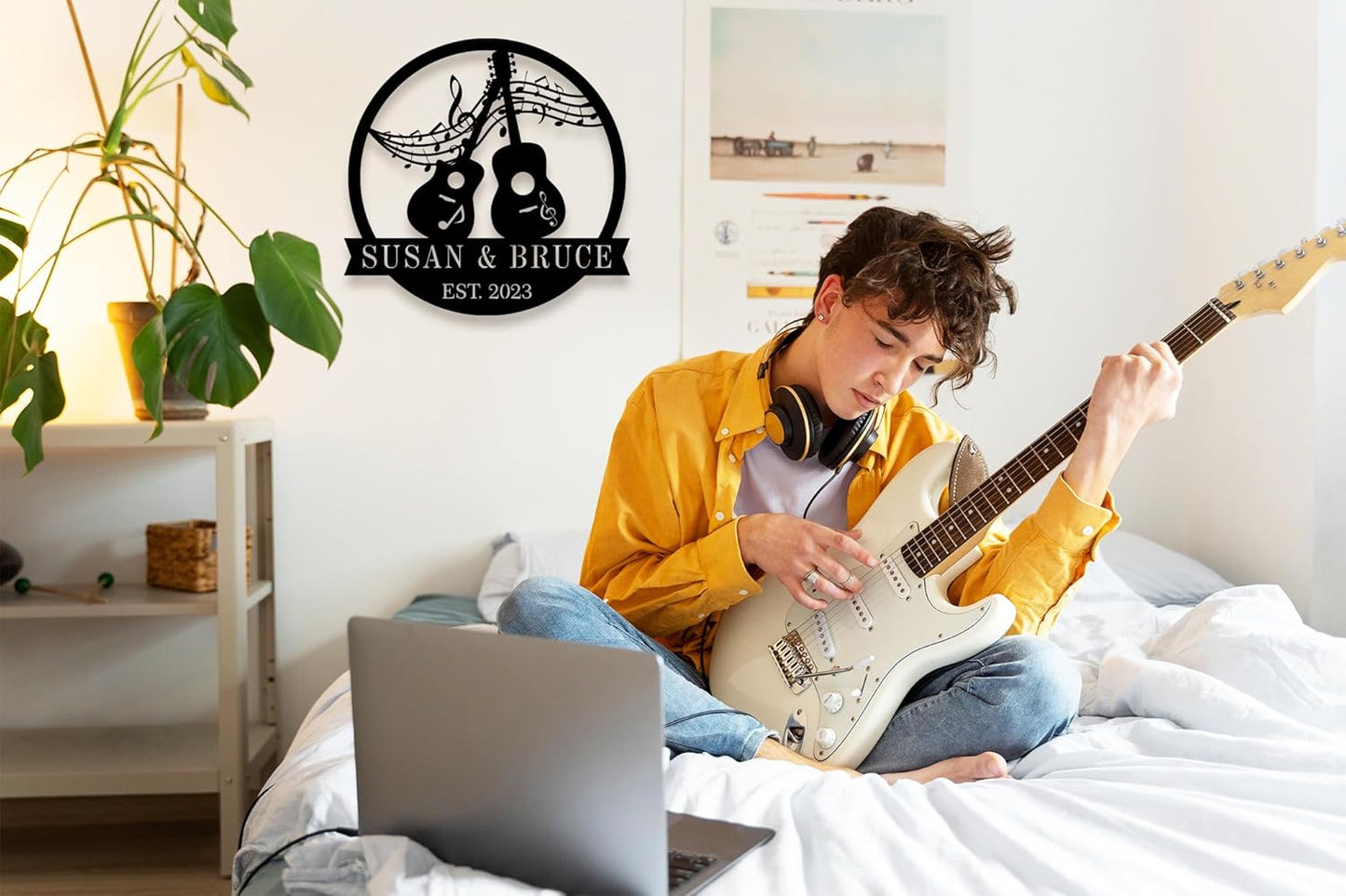 Custom Guitar Sign, Musician Gifts,Personalized Metal Guitar Sign,Guitar Lovers Gifts,Custom Guitar Decor