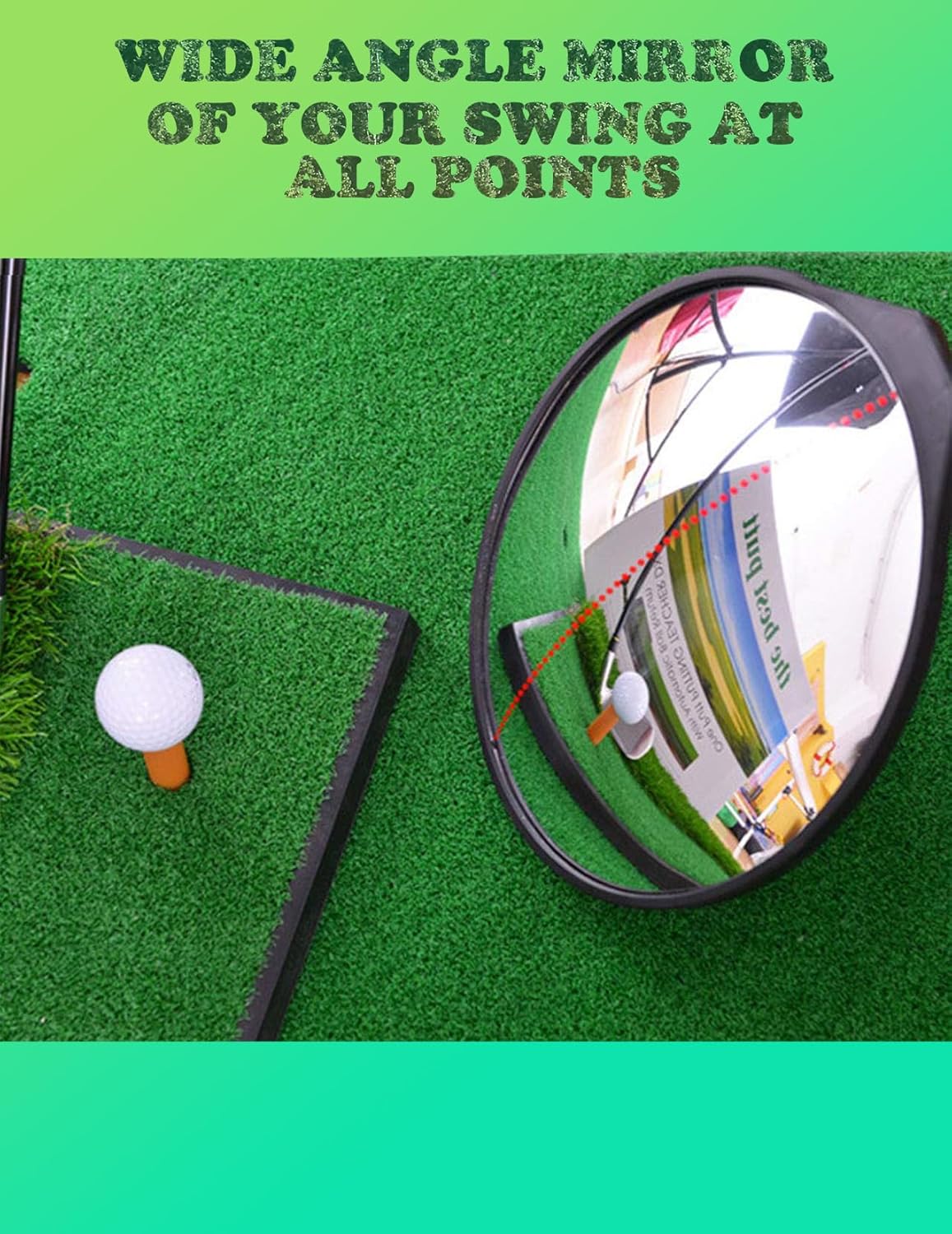 Golf Putting Mirror - Adjustable Wide-Angle Training Aid with Non-Slip Base for Stroke Alignment