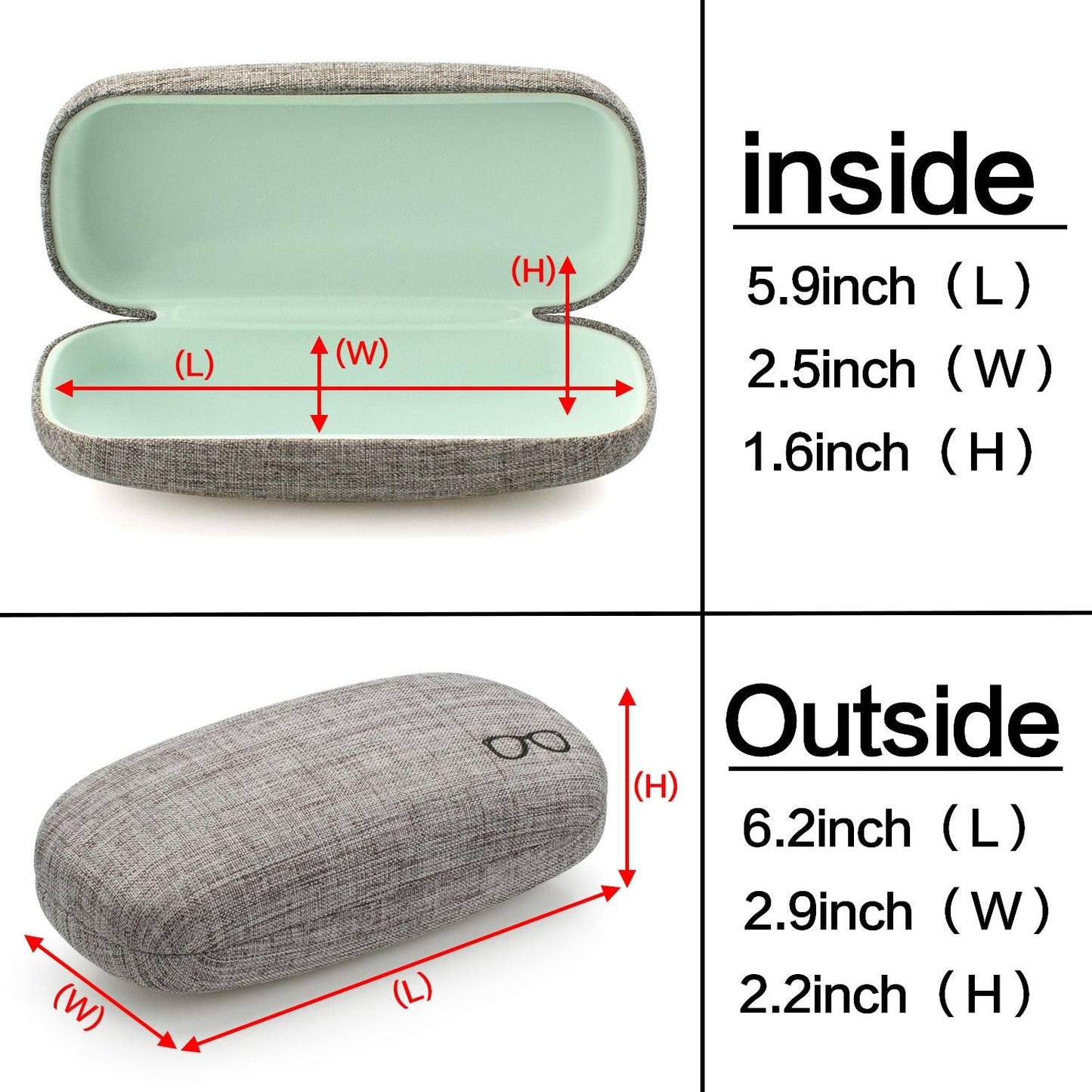 Vemiss Hard Shell Eyeglasses Cases, Linen Fabrics Protector Sunglasses Case, Large Glasses Case