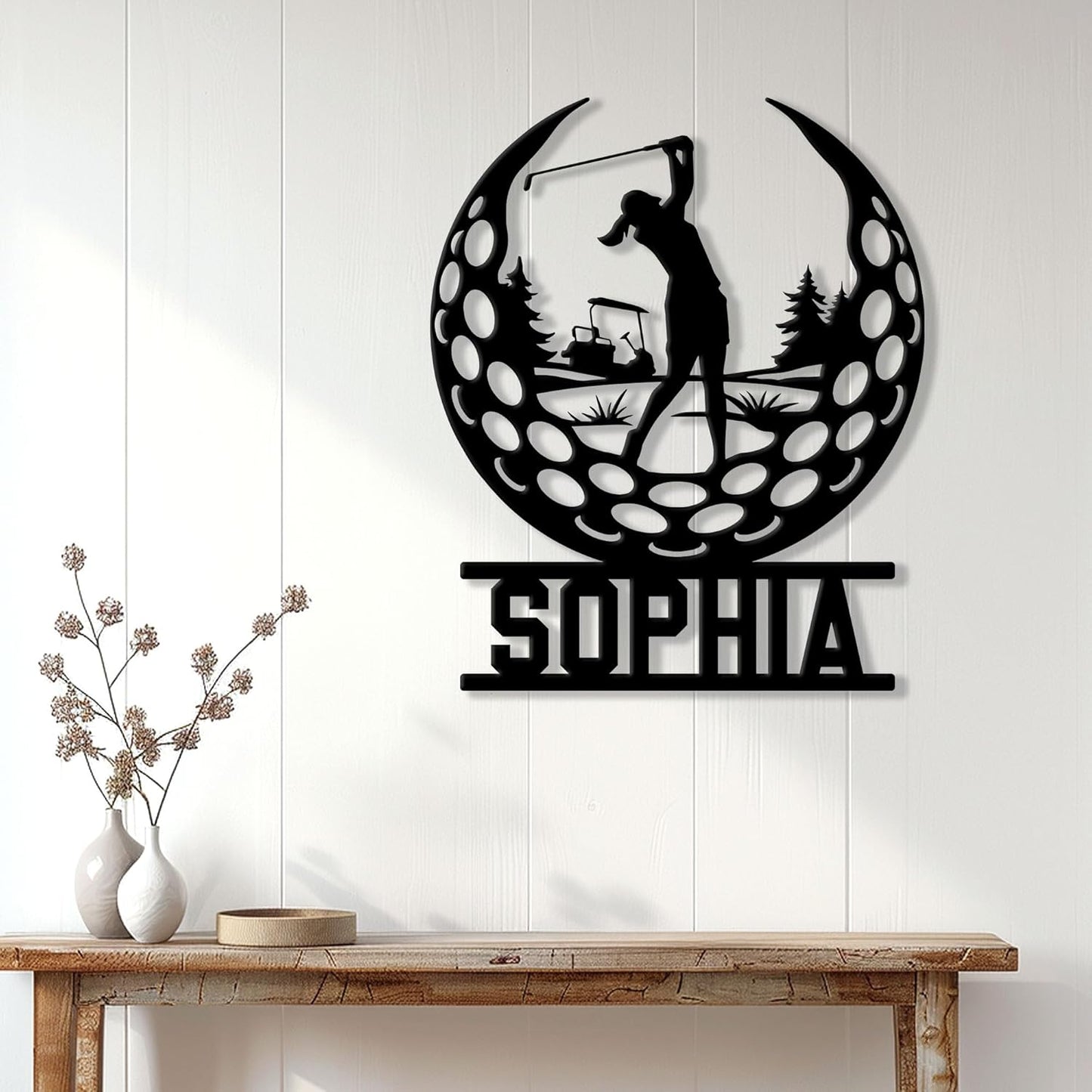 Personalized Female Golf Metal Sign – Custom Lady Golfer Name Wall, Fence, Yard, Porch, Patio, Home, or Office Decor – Gift for Mom, Wife, Girlfriend, Daughter, or Golf Lover on Birthday or Holiday