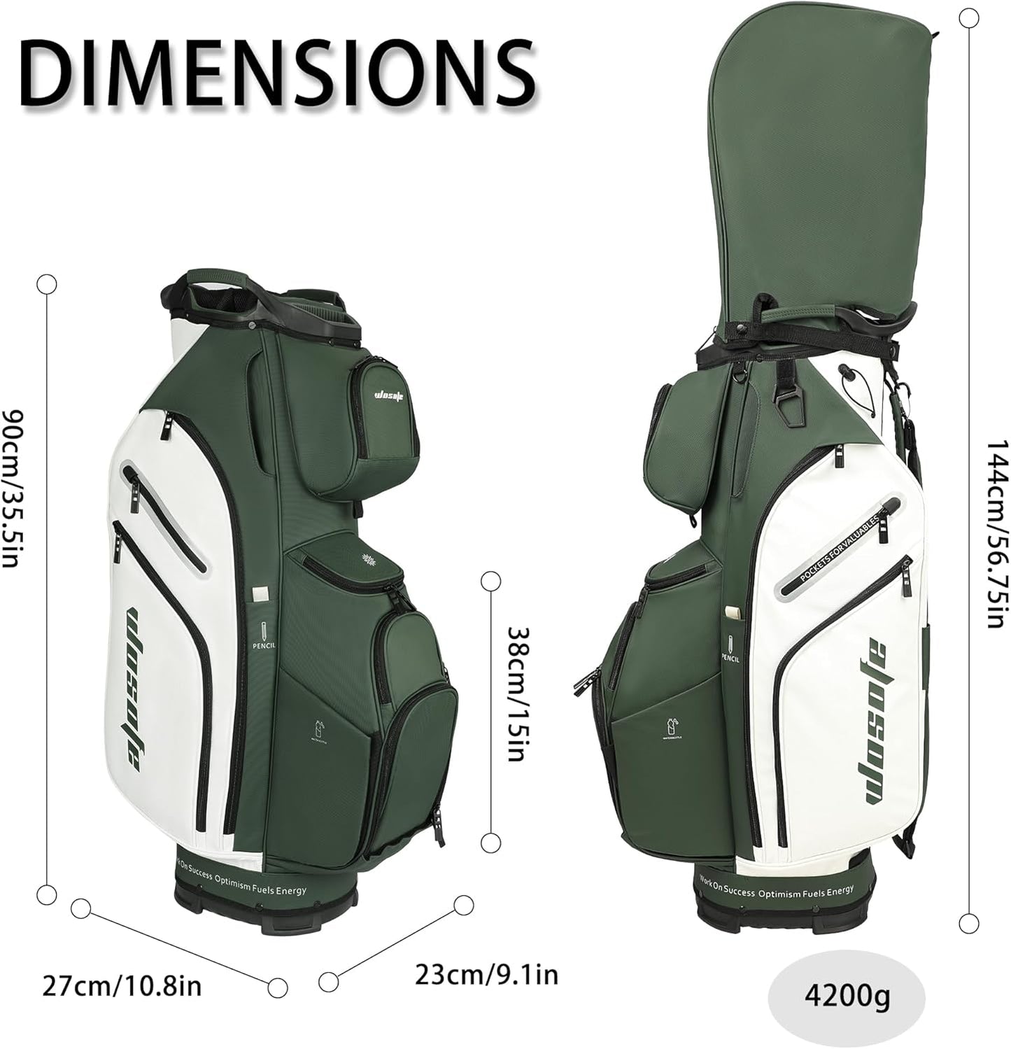 PU Leather Lightweight Men Women Blue White Black Green Golf Bag,Multiple 10 Pockets 14-Way Dividers Cooler Pouch Golf Cart Bag