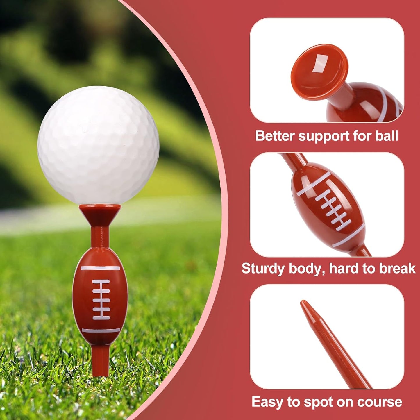 Plastic Golf Tees, Pack of 25, for Height Consistency, Excellent Durability and Stability Tees, Golf Gift for Men Women and Children, Golf Accessories