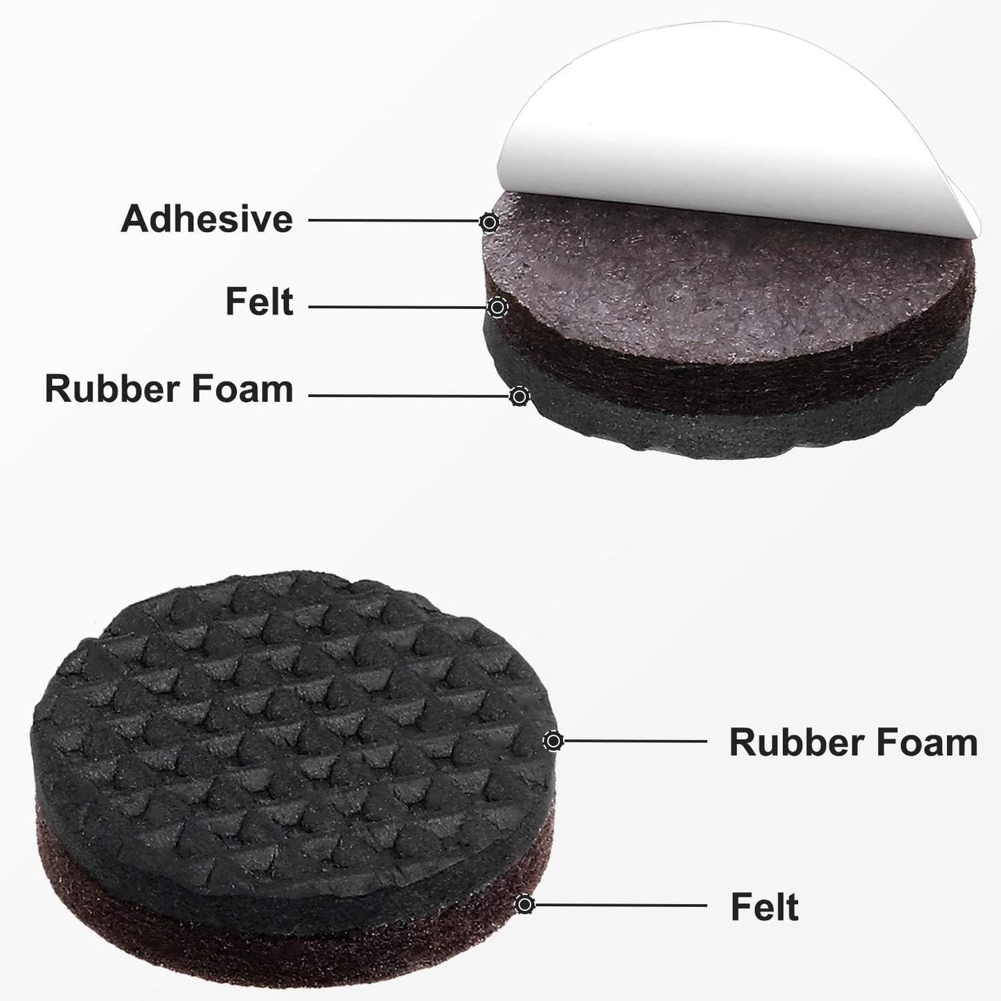 Yelanon Non Slip Furniture Pads -24 pcs 2’’ Grippers Hardwood Floors, Non Skid for Furniture Legs,Self Adhesive Rubber Furniture Feet, Anti Slide Furniture Floors Protectors for Keep Couch Stoppers