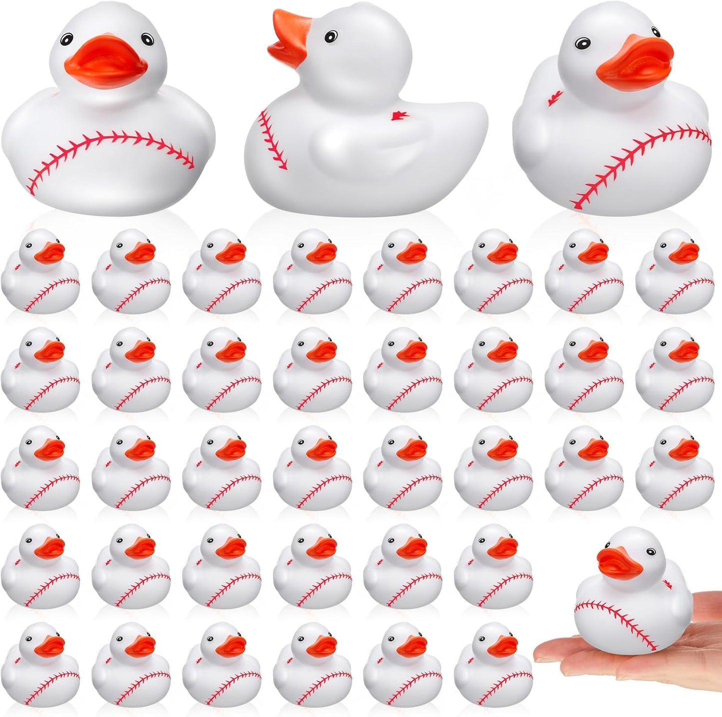 Deekin Rubber Duck 2 Inch Bulk Sport Party Favors for Team Events Game Day Decorations Birthday Party Decorations Club Player Gift(50 Pcs,Baseball)