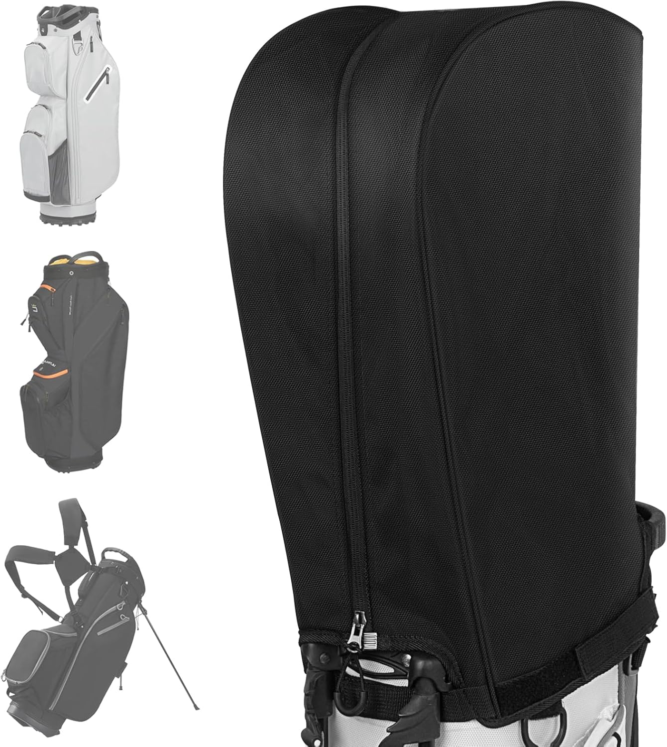Golf Bag Rain Cover, Golf Club Protector, Waterproof Rain and Dust Covers, Easy Access Adjustable Golf Bag Rain Hood Cover,Garage Storage Canvas Rainproof