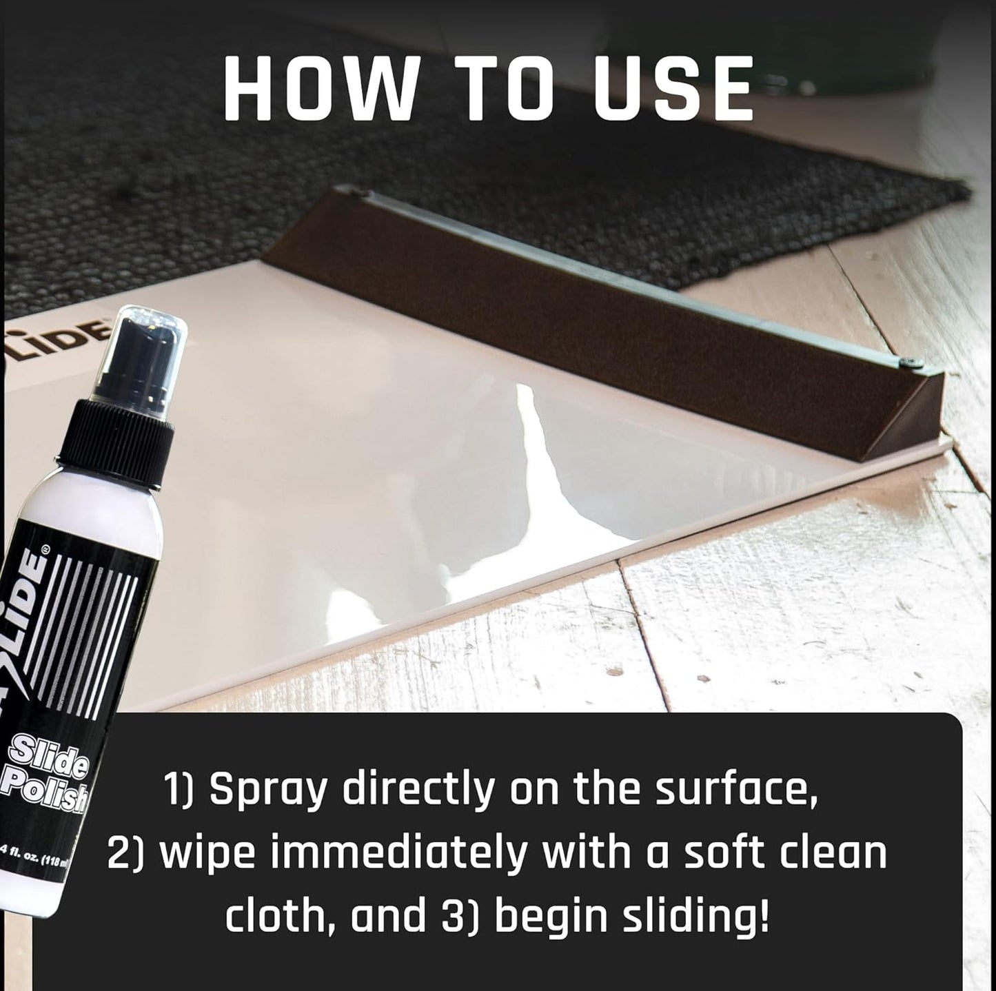 Slide Board Polish - Hockey Slide Board Spray and Lubricant for Frictionless Glide - Premium Silicone Spray for Hockey Tiles - Multi-Purpose Surface Safe Odorless Silicone Spray