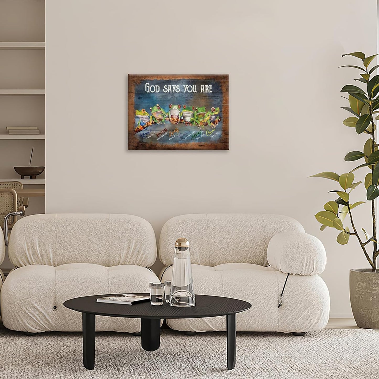Frog Wall Art, Frogs Pictures Wall Decor God Says You Are Canvas Prints Framed Artwork Paintings Home Office Decorations For Bathroom Bedroom Living Room Kitchen 24l X 16w