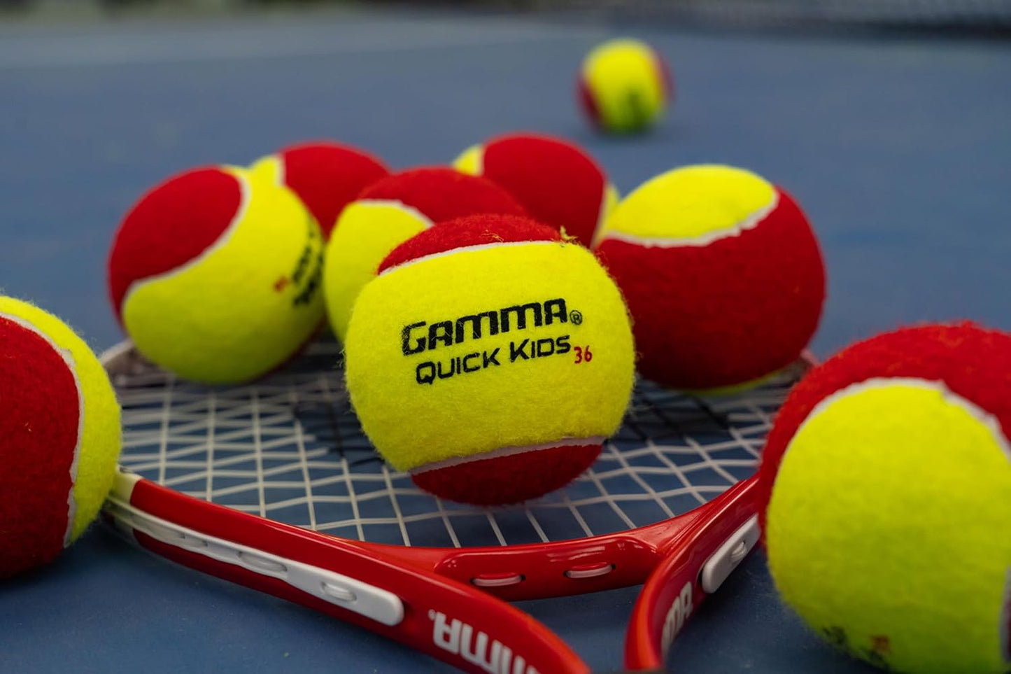 GAMMA Quick Kids 36, 60, & 78 Training Tennis Balls for Kids & Beginners, Low-Compression Core Reduces Speed & Bounce, Great for Tennis Practice, USTA & ITF Approved for Use in 10 & Under Tournaments