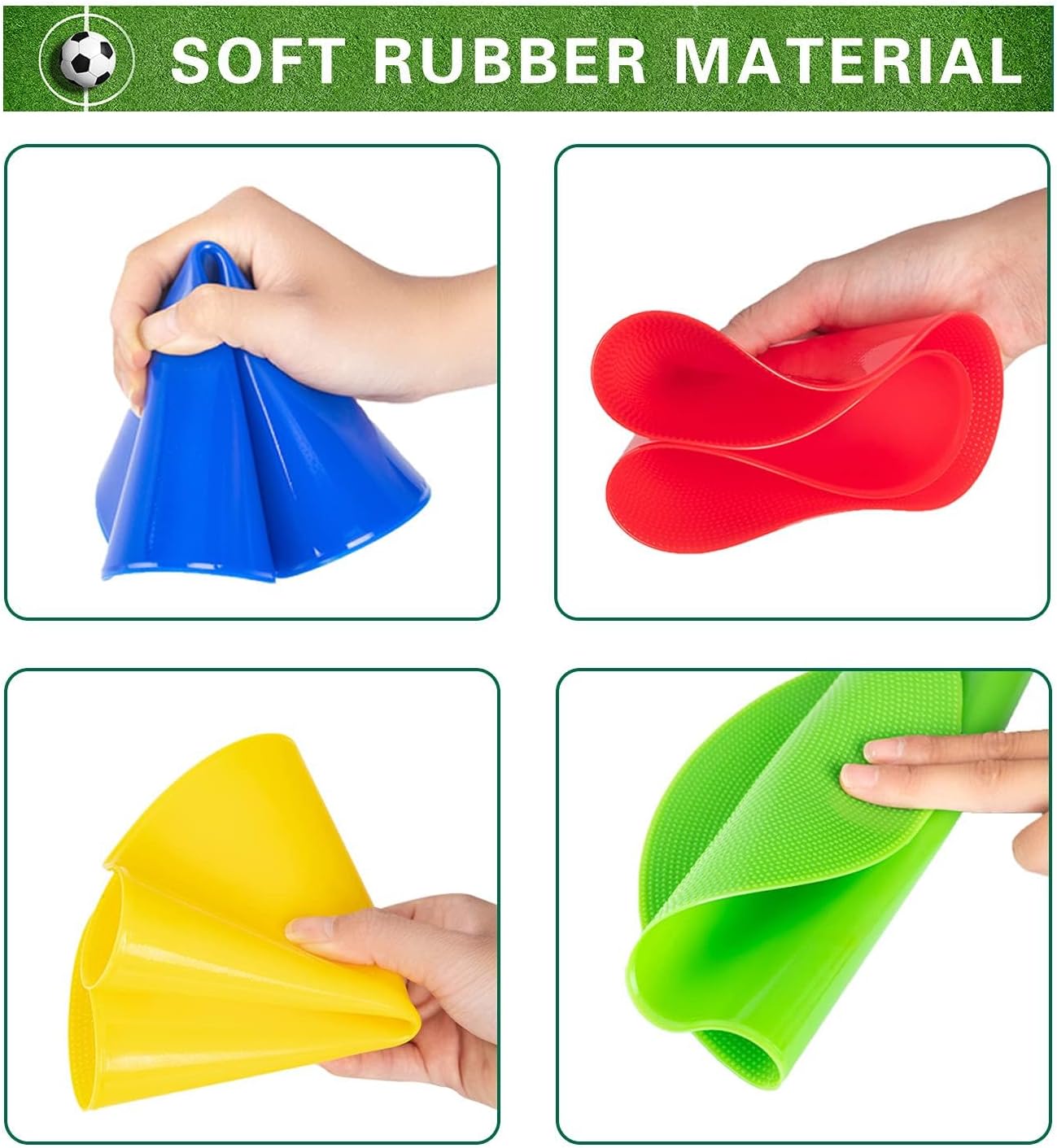 Spot Markers 9 Inch 10 Inch Non Slip Rubber Floor Markers Flat Field Cones Poly Dots for Soccer Basketball Sports Speed Agility Training and Drills