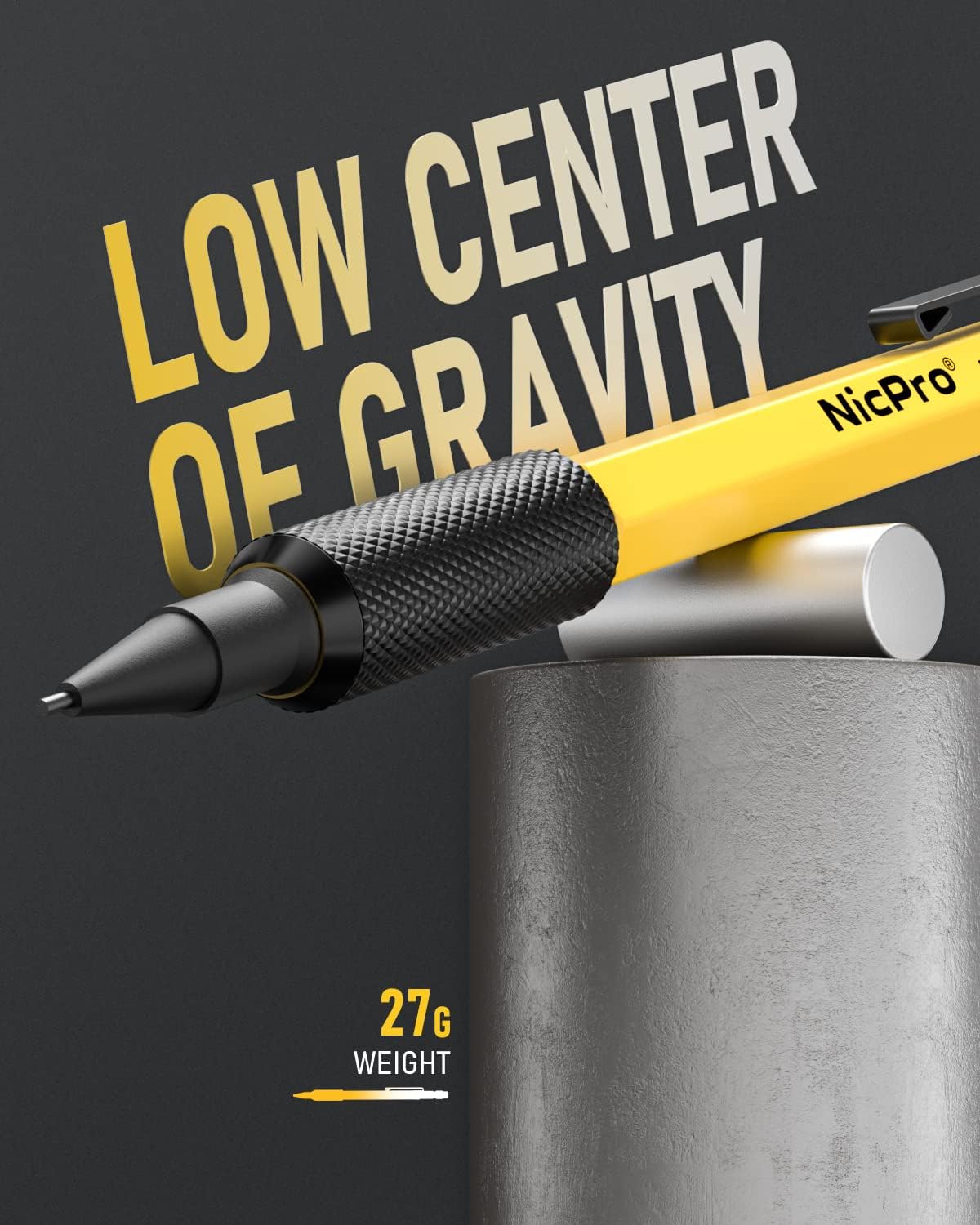 Nicpro 3 PCS 1.3 mm Mechanical Pencil Set with 72 Lead Refills, 3 Eraser - Weatherproof Metal Barrel, Heavy Duty Carpenter Pencil MP2000 for Outdoor Marking Drafting Drawing Woodworking - with Case
