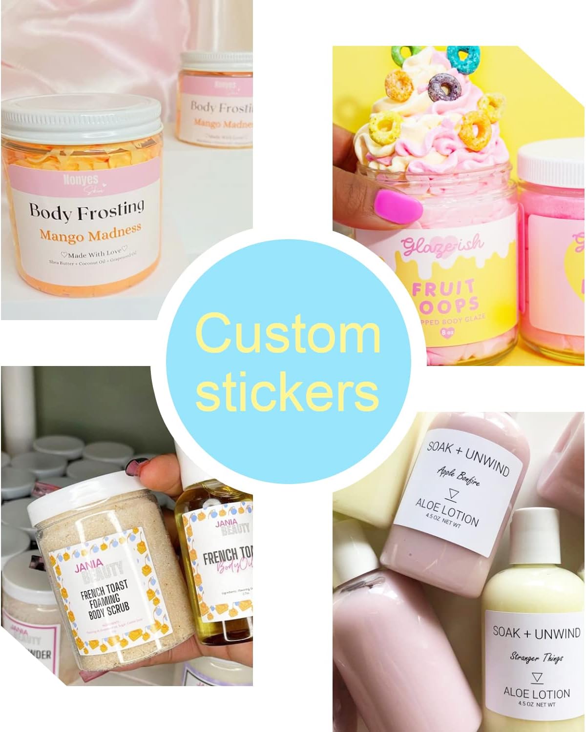 Custom 100-500 Stickers with Logo & Text - Oval, 5x3 Inch Labels for Business & Thank You Notes