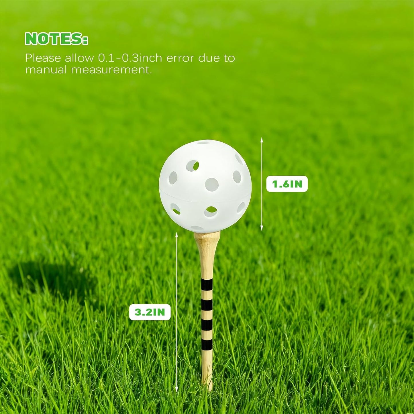 26 Pack Practice Golf Balls, 41mm Hollow Airflow Plastic Golf Balls with Golf Tees, for Indoor Outdoor Driving Range Backyard Swing Practice