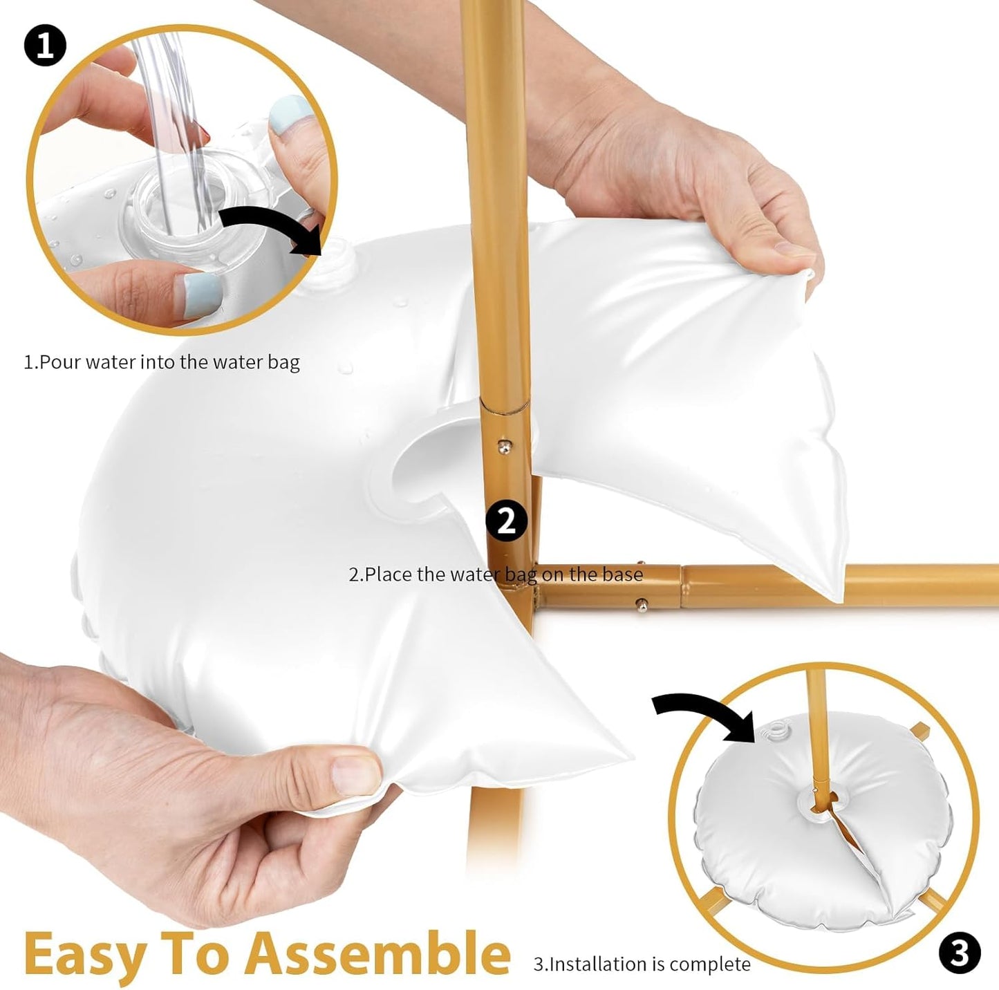 2 Pack Water Weight Bags for Balloon Column Stand And Balloon Arch, Openable Water Fillable Base for Party Wedding Graduation Decor Supplies Accessories, 10 lbs (White)