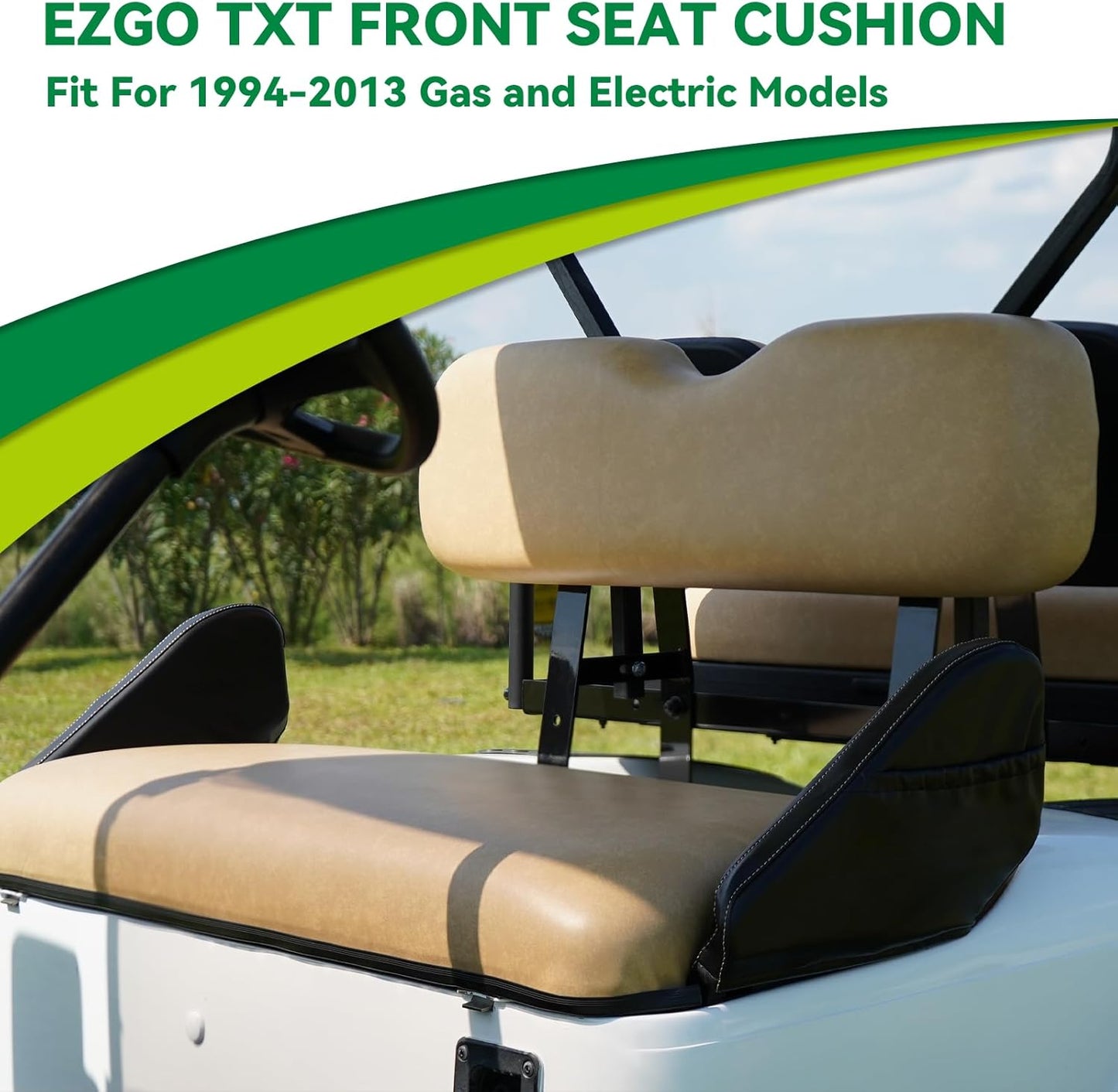 Golf Cart Replacement Seat Fit for EZGO TXT RXV Club Car Precedent DS Golf Cart, Factory Style Golf Cart Front Seat Cushions & Seat Back