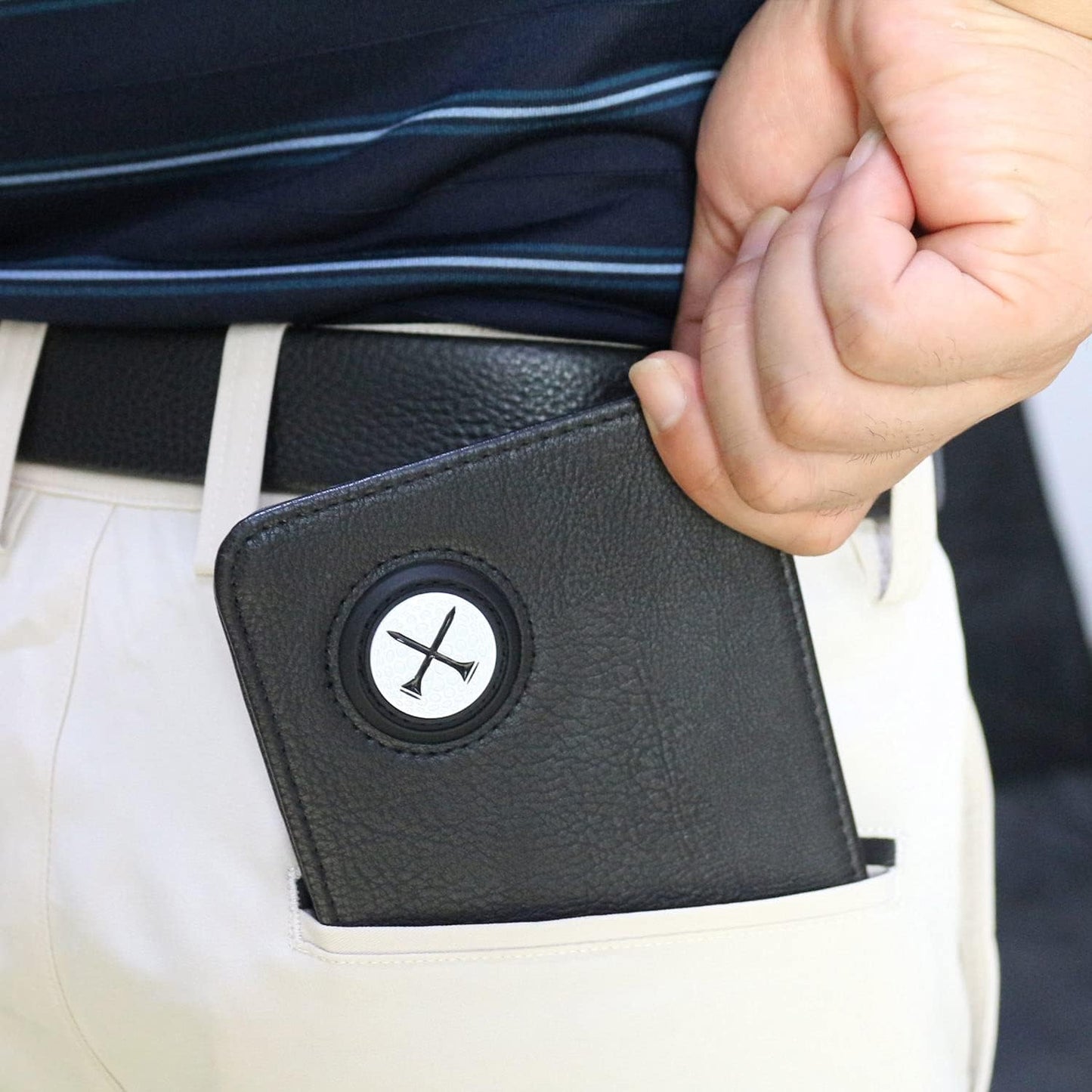 Myartte Golf Scorecard Holder Cover Yardage Book Cover with Golf Ball Marker and A Free Pencil 4.5 × 7.5 inches Black Blue Pink Multi-Color