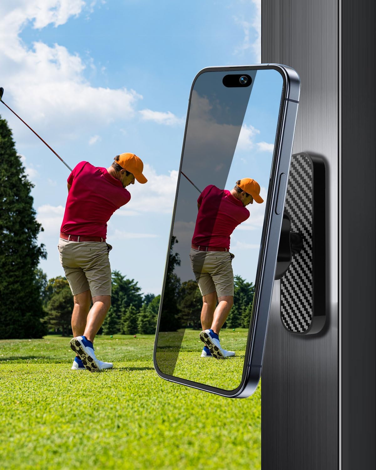Magnetic Golf Cart Phone Holder - N52 Super Strong Magnet, 360 ° Rotatable, Anti Shake Design, Compatible with iPhone 17 Pro Max/Galaxy, Suitable for Club Cars/Gyms/Yamaha, Trucks, EZGO