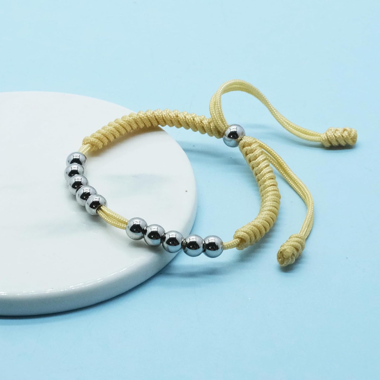 LAMIBEE Premium Golf Stainless Steel 10 Bead Score Counter Bracelet, Golf Stroke Count Bracelet, Resizable Easy Adjust Golf Round Scoring Tracker, Durable Stylish Golf Accessory