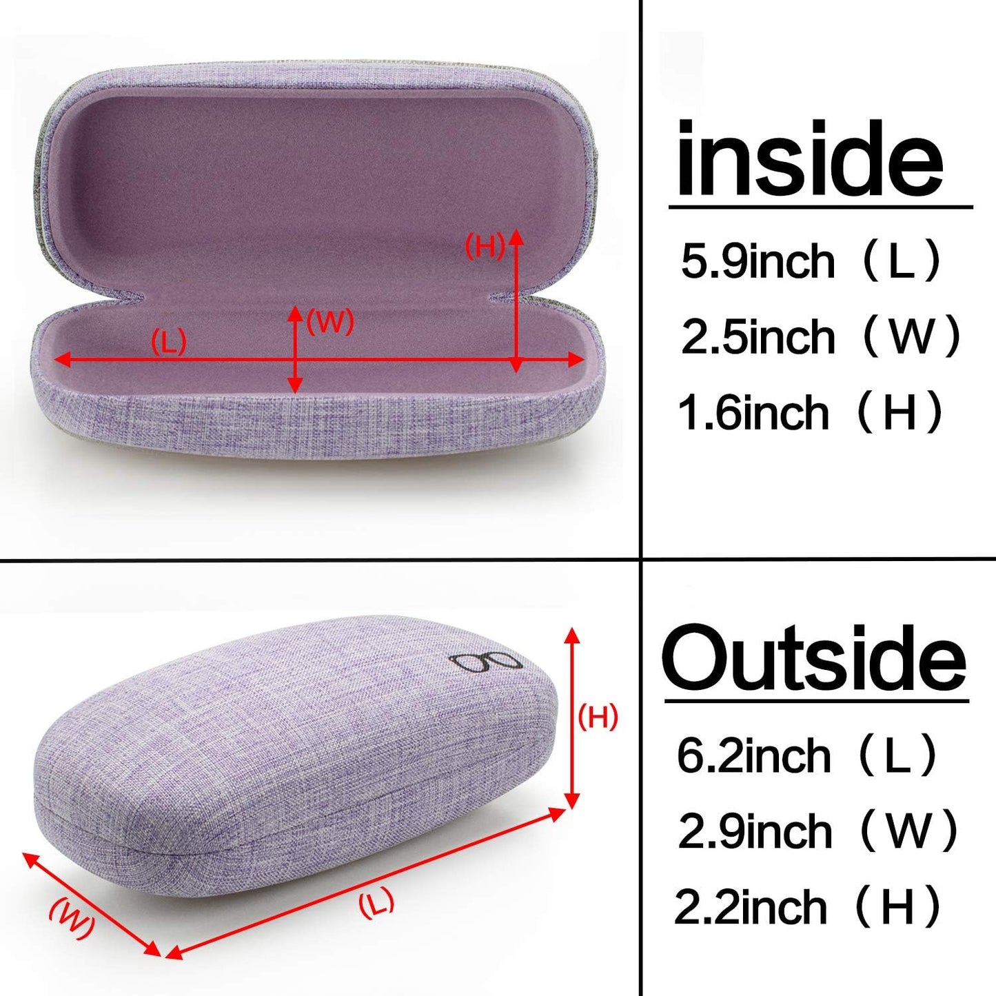 Vemiss Hard Shell Eyeglasses Cases, Linen Fabrics Protector Sunglasses Case, Large Glasses Case