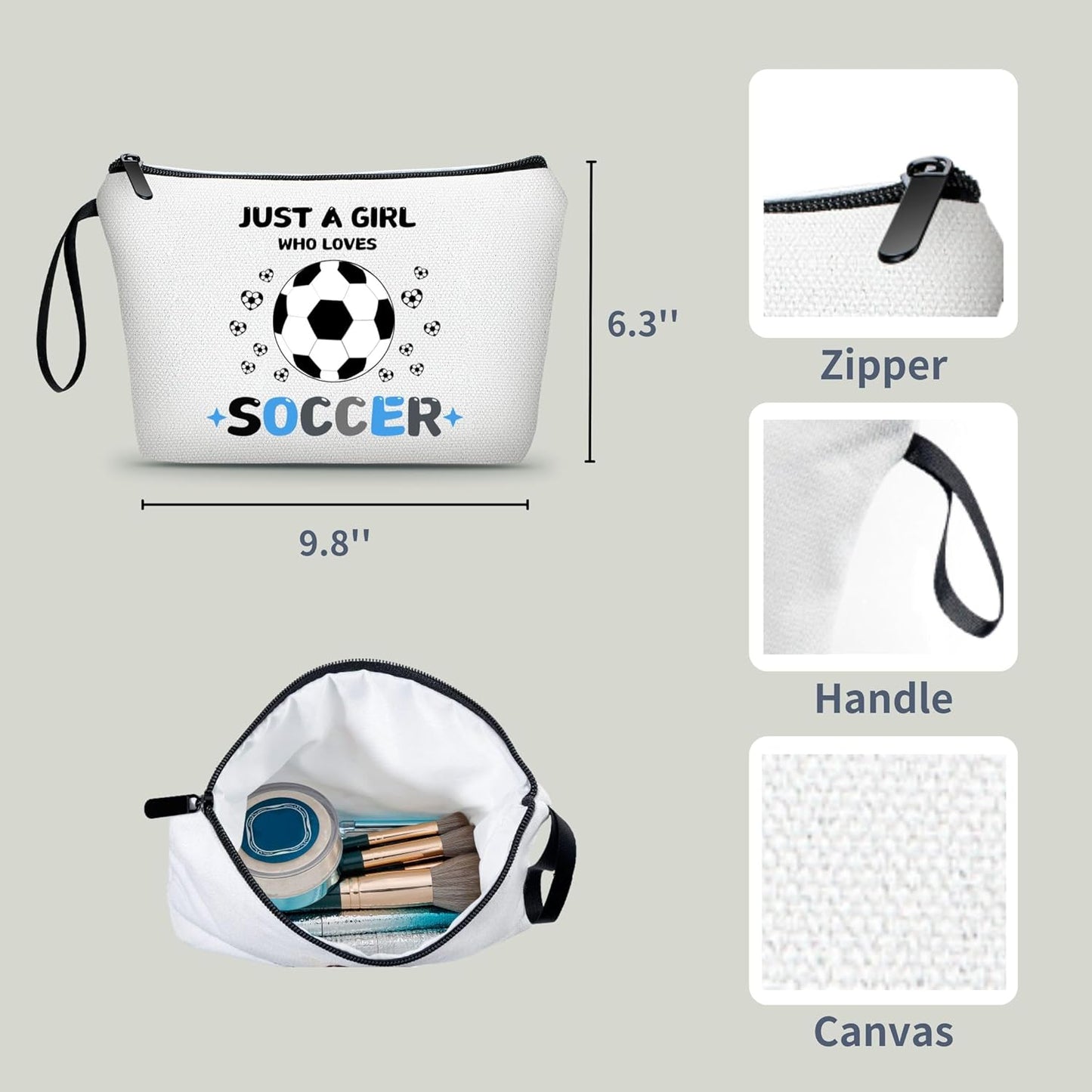 Soccer Gifts,Soccer Coach Gifts,Soccer Gifts for Girls,Cosmetic Bags for Women,Birthday Gifts for Girls,Soccer Mom Essentials,Daughter Gifts from Mom,Friendship Gifts for Women