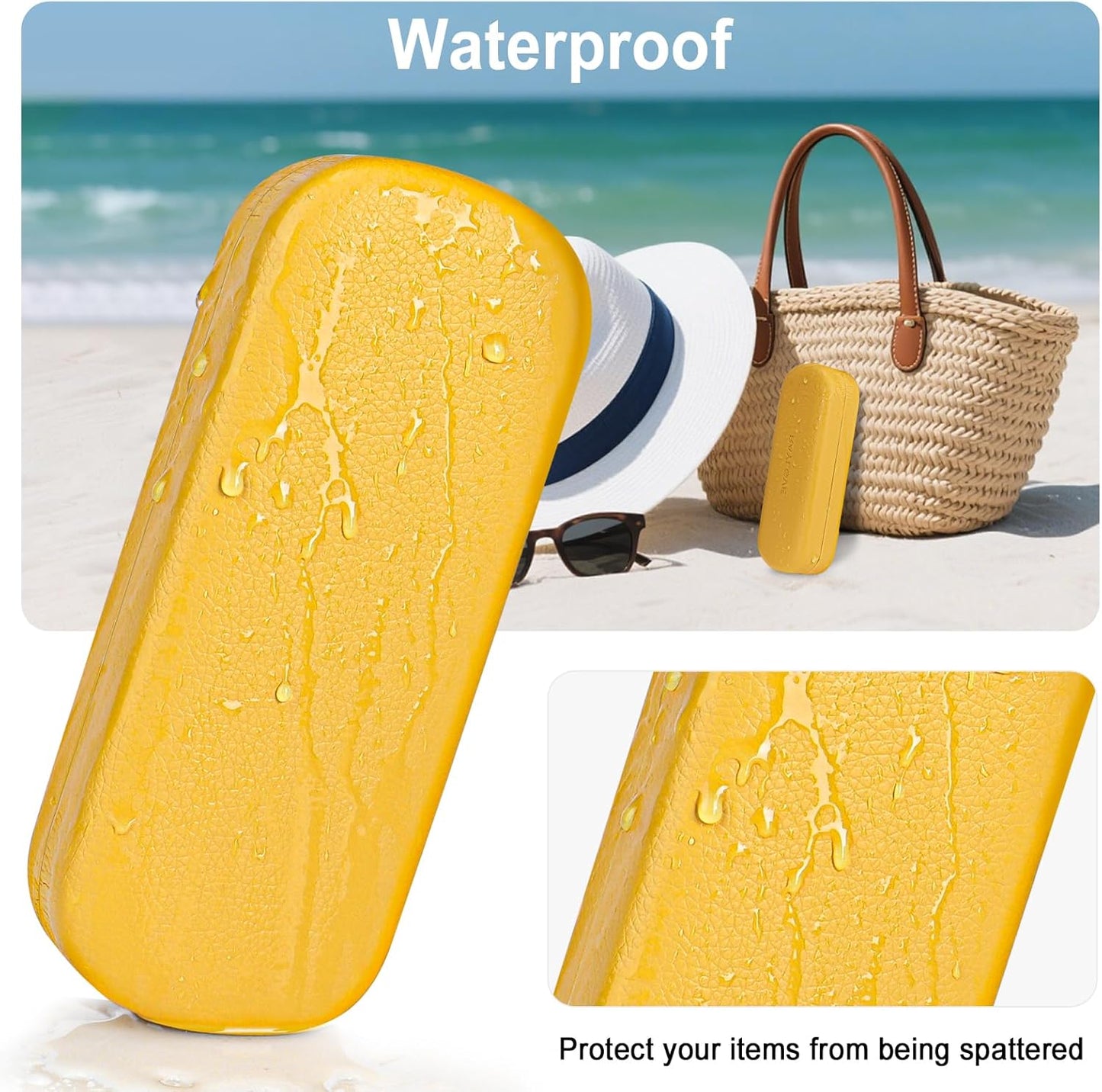 RayLove Glasses Case Hard Shell Eyeglass Case with Cleaning Cloth, PU Leather Protective Eye Glass Cases Fits Most Sunglasses