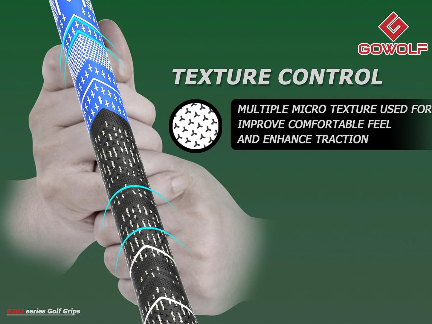 Gowolf Golf Grips Cord Rubber Multi-compound Golf Driver Irons Club 13pcs Golf Grips Colored Top Cover SL02 Pro with Free 15 Tapes