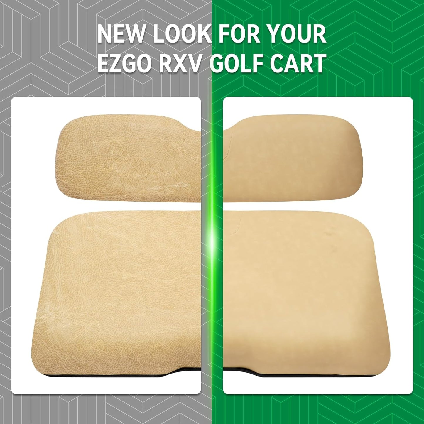 Golf Cart Replacement Seat Fit for EZGO TXT RXV Club Car Precedent DS Golf Cart, Factory Style Golf Cart Front Seat Cushions & Seat Back