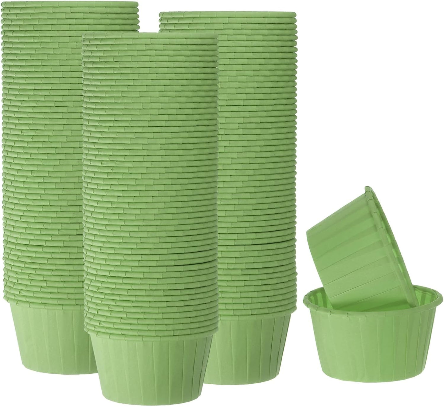 HARFINGTON 150Pcs Cupcake Baking Cups 3.5oz Standard Size Paper Cupcake Liners Greaseproof Wrapper Disposable for Wedding Birthdays Christmas Dessert Light Green