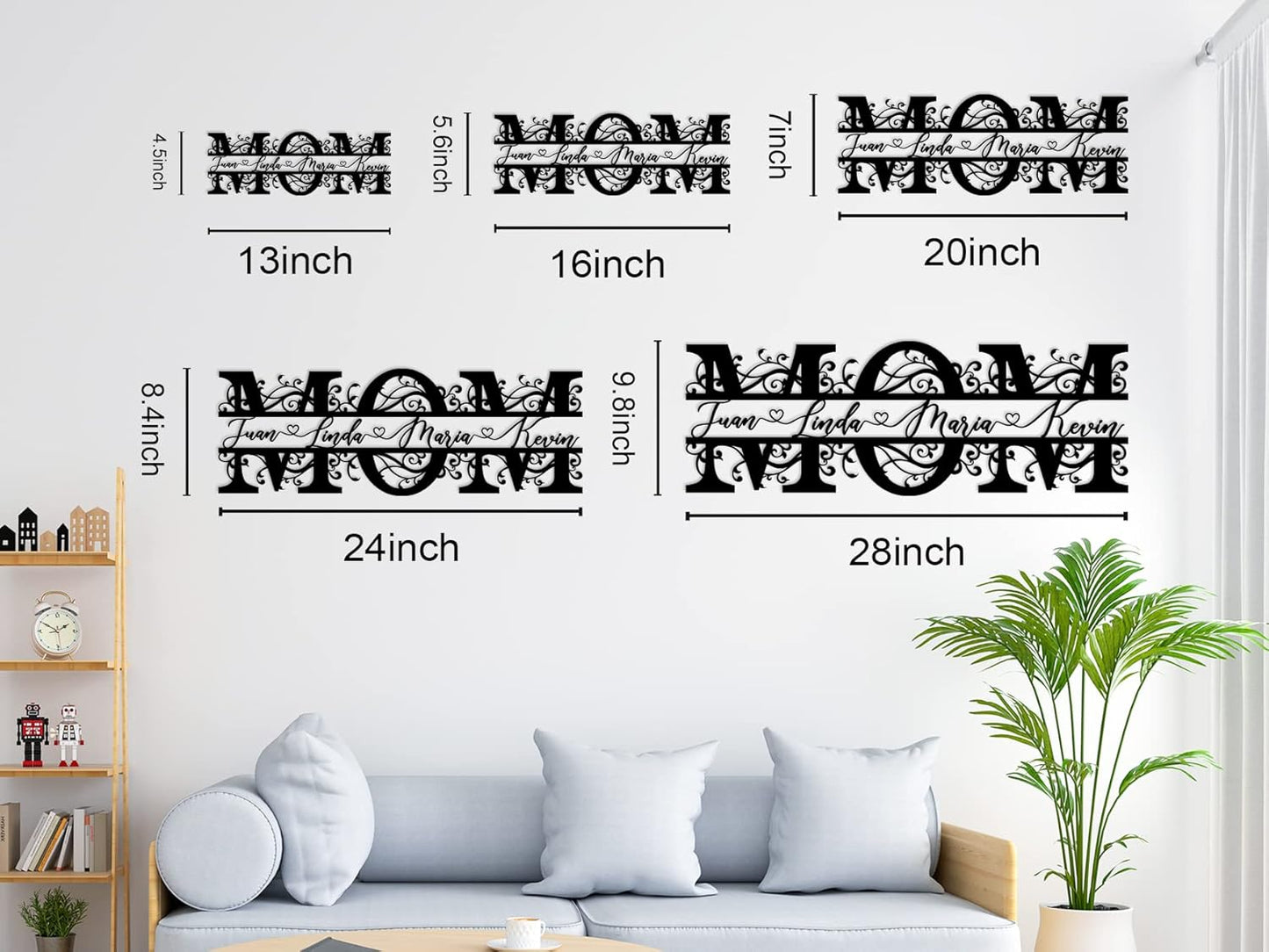 Personalized Mothers Day Gifts, Custom Mother's Day Gifts from Daughter, Custom Mom Metal Sign with Kids name, Mothers Day for Mom, Personalized Metal Name sign Gifts for Grandma