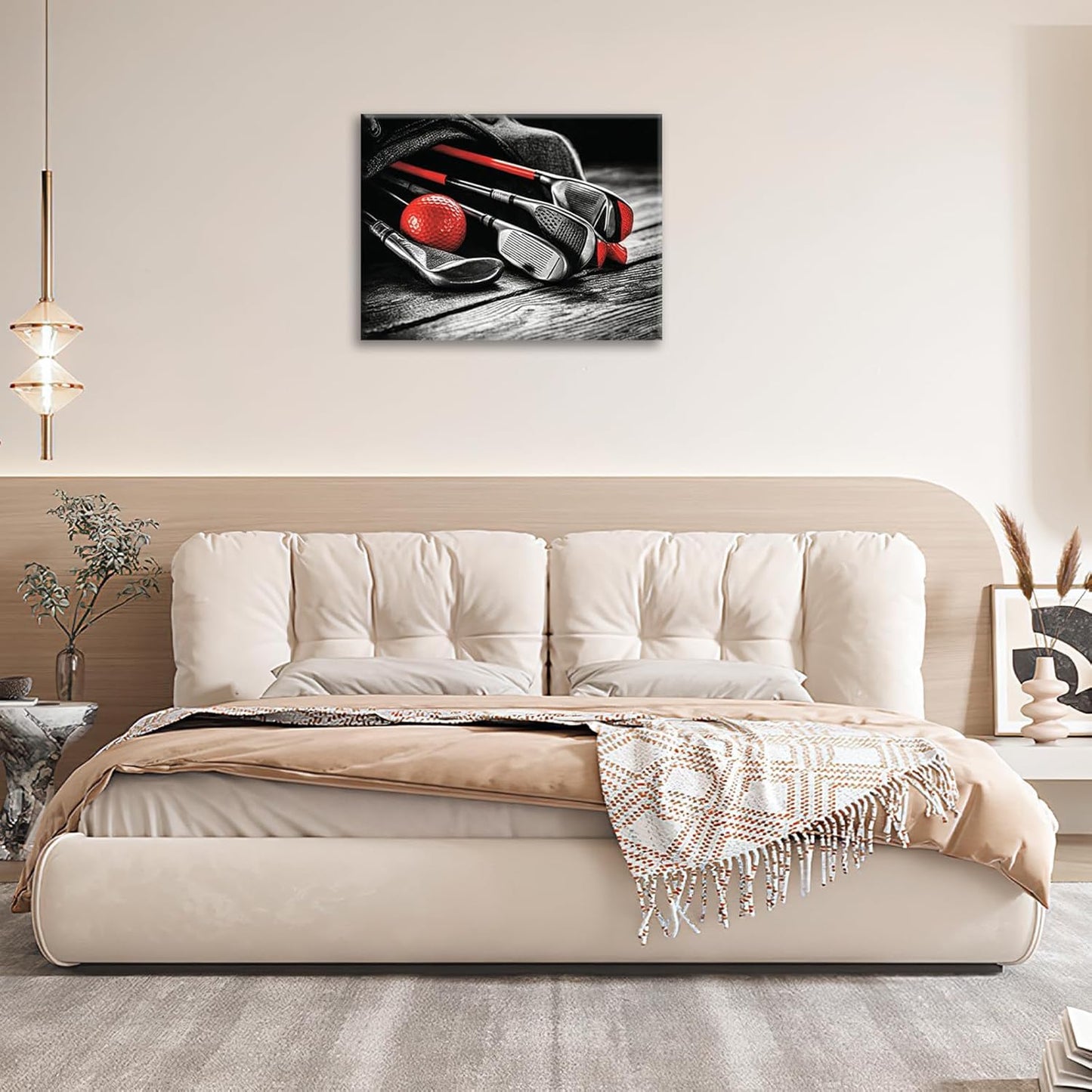 Golf Wall Art, Golf Ball Pictures Wall Decor Black and White Canvas Prints Framed Artwork Paintings Poster Home Office Decorations For Bathroom Bedroom Living Room 16l X 12w