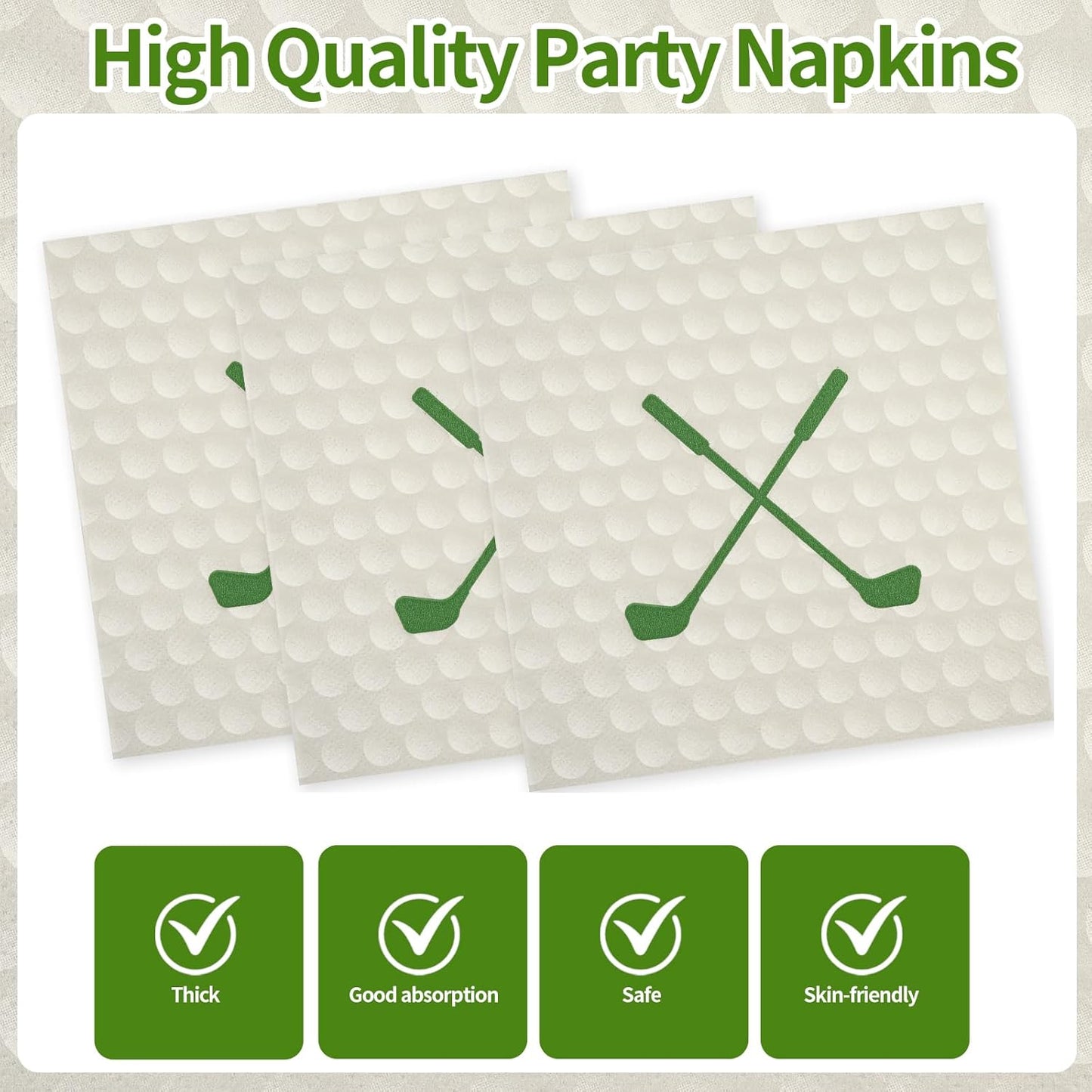 75PCS Golf Party Paper Plates and Napkins - Golf Themed Tableware Set Include 7inch Paper Plates Napkins Forks Disposable Decoration Supplies for Sport Birthday Game Day Party, Serve 25