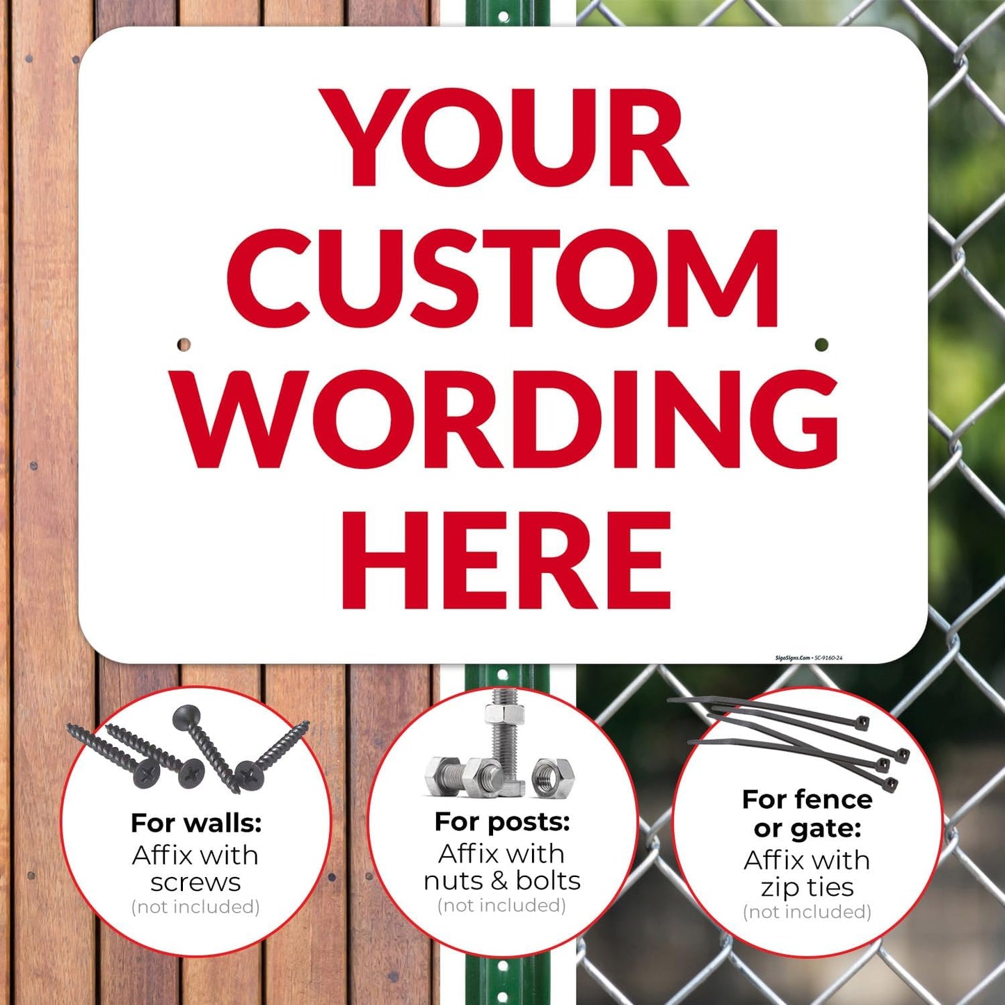 Custom Sign, Personalized Metal Signs, Customize for Office, Business, Workplace, Office, Home, Delivery Signs 18x24 Inches, Rust Free .063 Aluminum, Fade Resistant, Made in USA by Sigo Signs