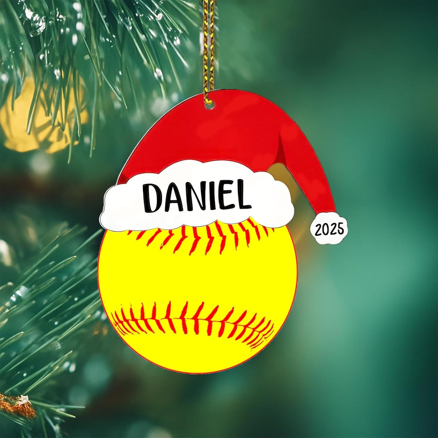 Personalized Softball Christmas Ornament 2025, Custom Christmas Tree Ornaments with Name, Team Ornament, Softball Coach Gift, Hanging Decor, Gifts for Sports Lovers Boys, Xmas Gift 2025