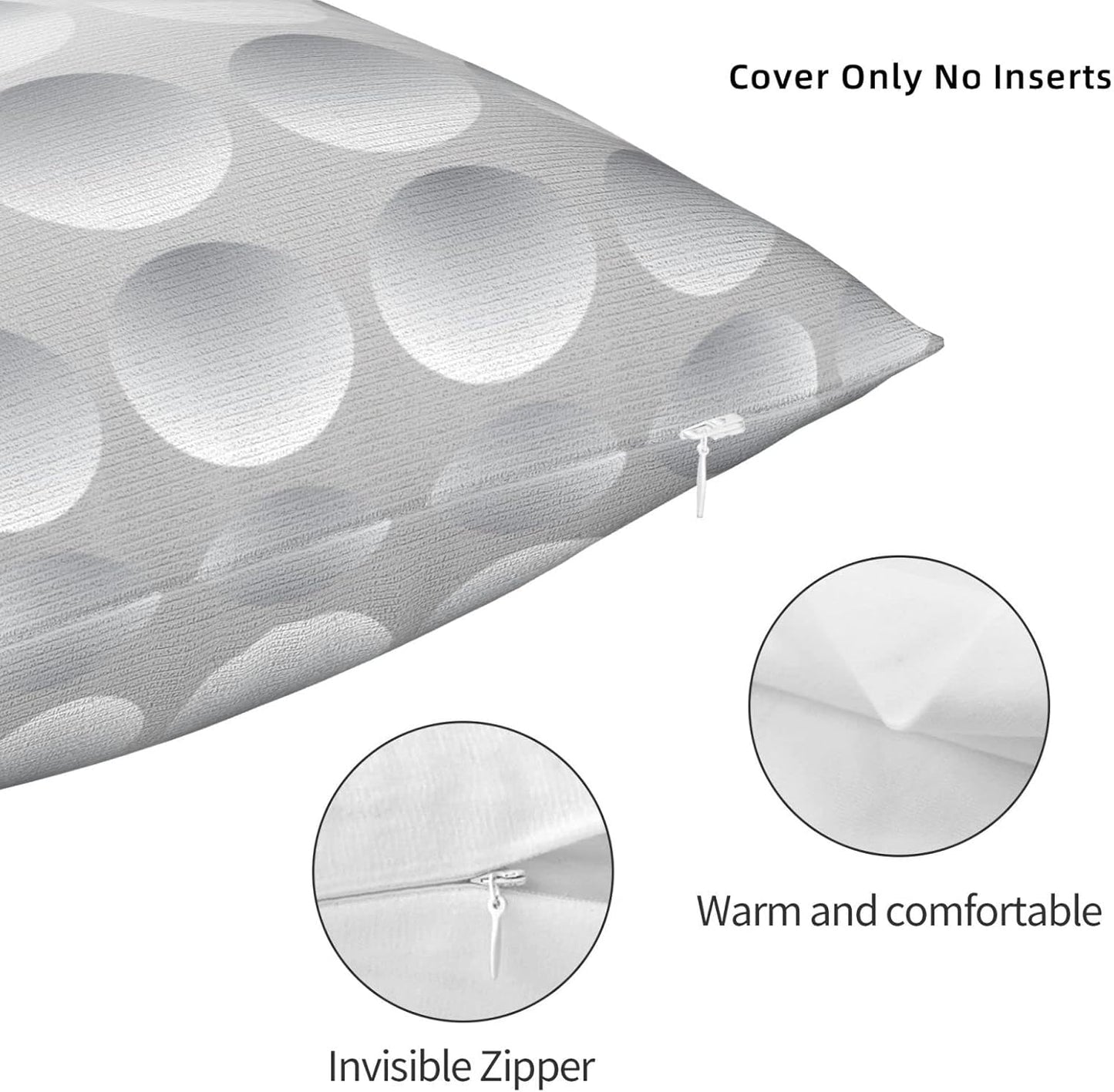 Golf Ball Throw Pillow Covers 18x18 Inch Farmhouse Home Room Decor for Bedroom Living Room Sofa Car Cushion White Ball Sports Pillow Case Pillowcover, CBGHH6534
