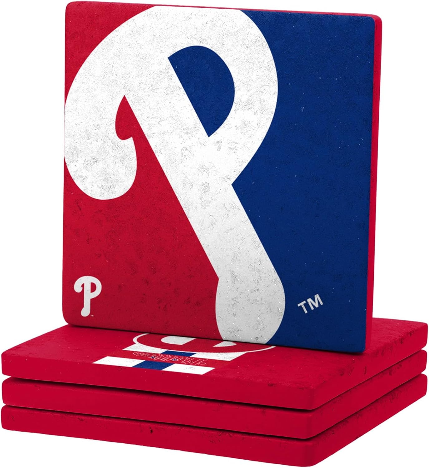 FOCO MLB Official 4-Pack Beverage Drink Ceramic Ceramic Stone Coaster Set (Philadelphia Phillies)
